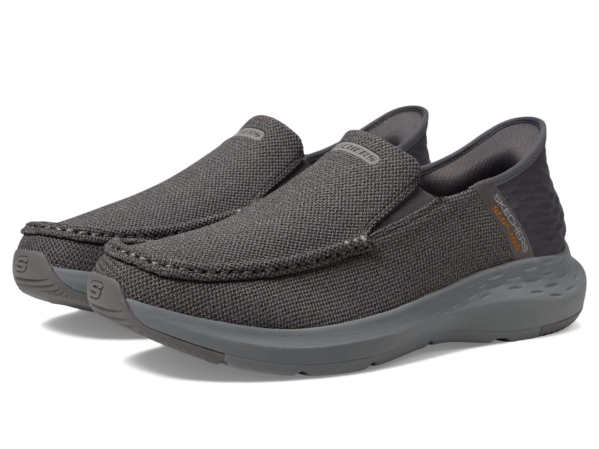 Skechers Men's Parson-Ralven Slip-in Loafer, Grey, 12 UK Wide