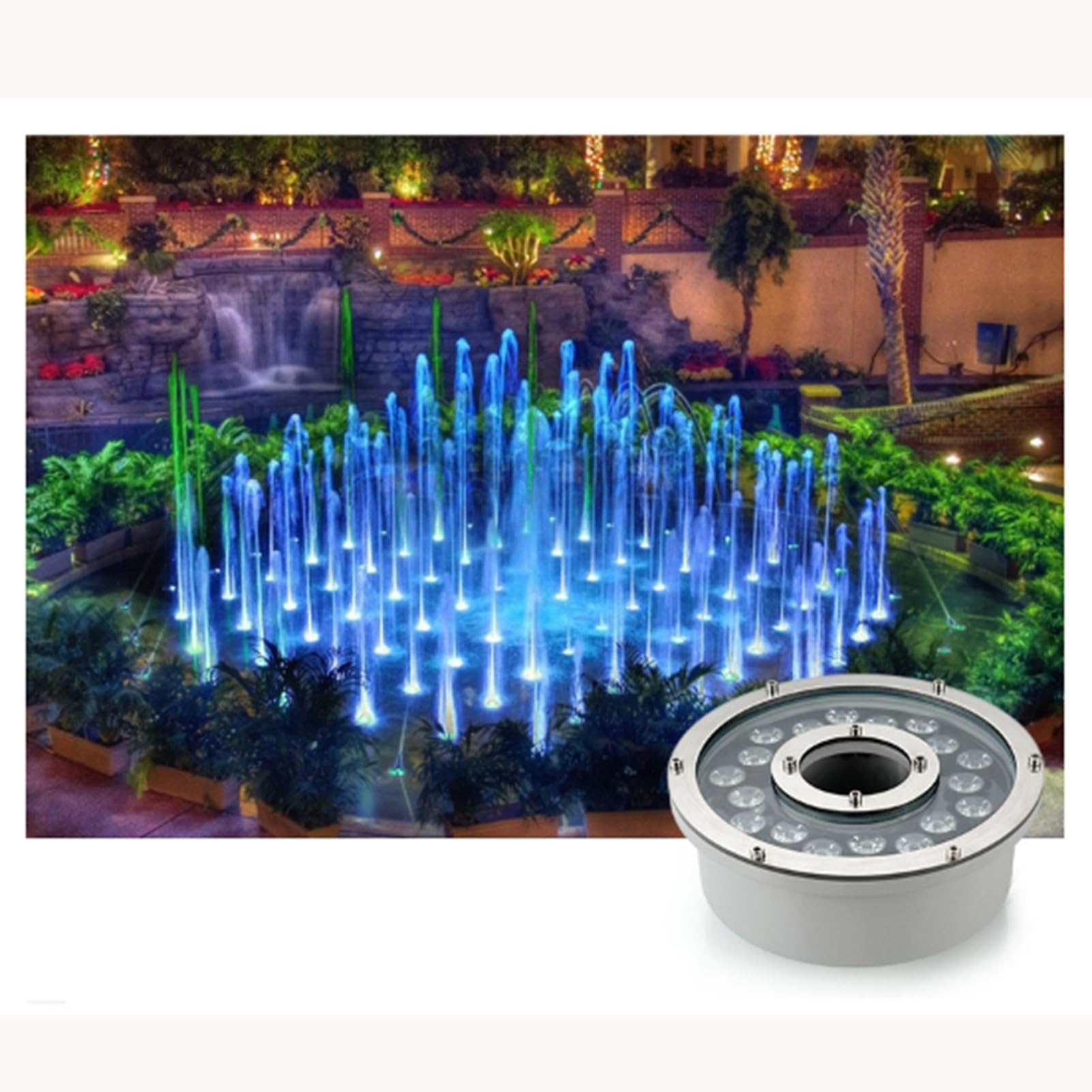 Luci LED per laghetto a bassa tensione, luce subacquea IP68, impermeabile, riflettore paesaggistico per giardino, patio, fontana, cascata, luce per piscina, blu, 18 W-AC24 V