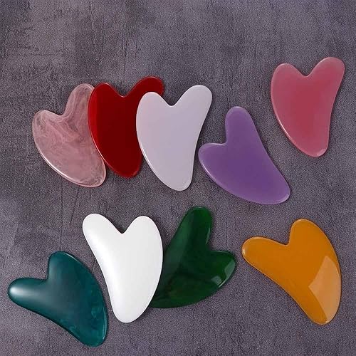 Miniatura 6 de 1 unids azul Gua Sha Herramientas faciales Masajeador corporal SPA resina raspado masaje herramienta de cuidado de la piel cara adelgazante