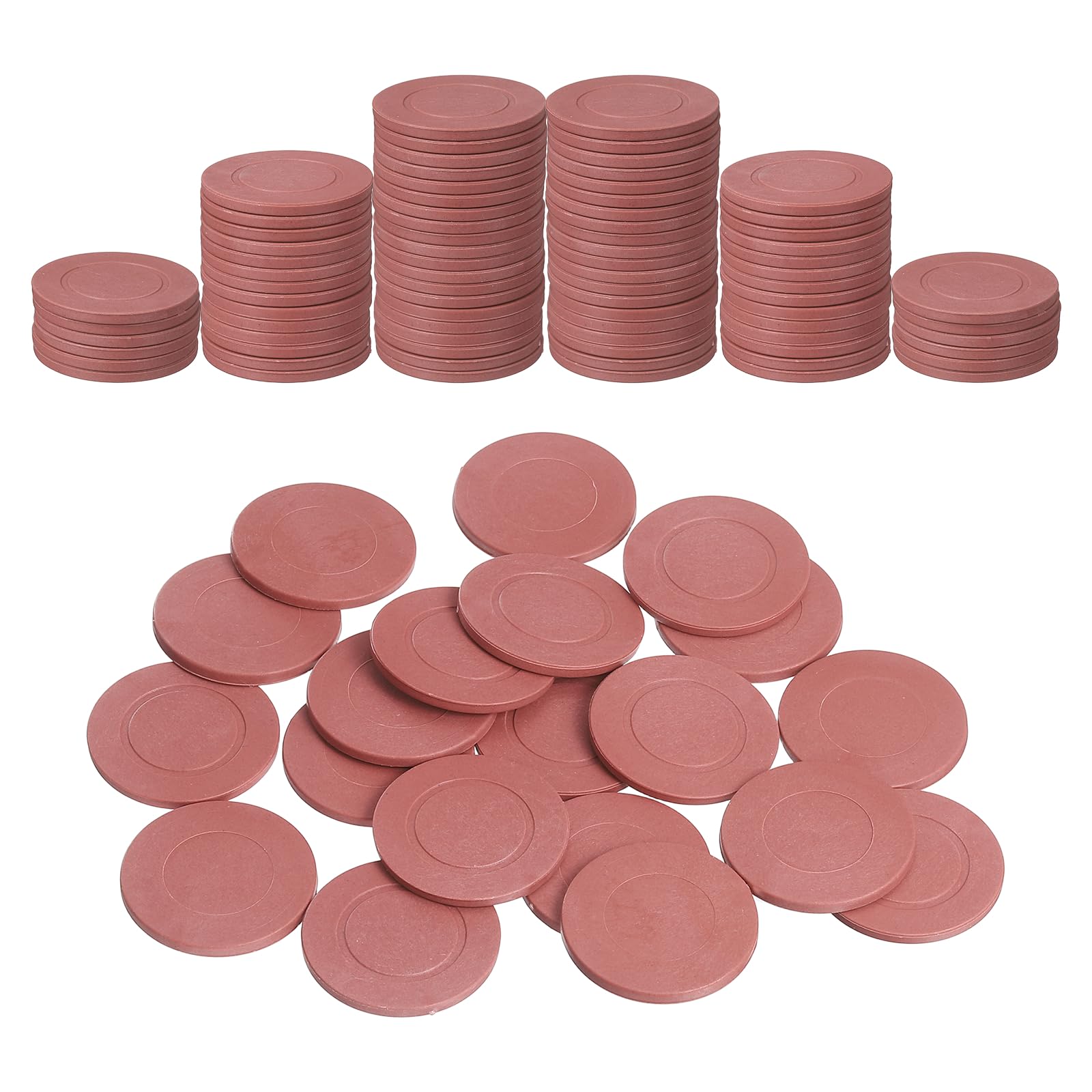 sourcing map 100Pcs 35 mm Plastic Poker Chips, Red