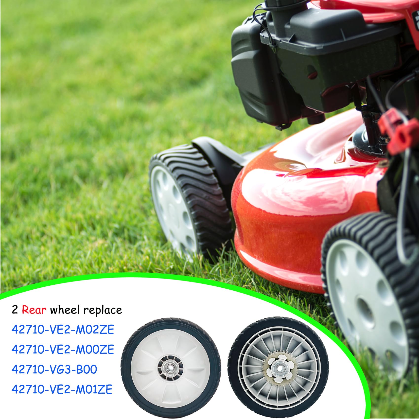 2 ruedas traseras para cortacésped 42710-VE2-M02ZE