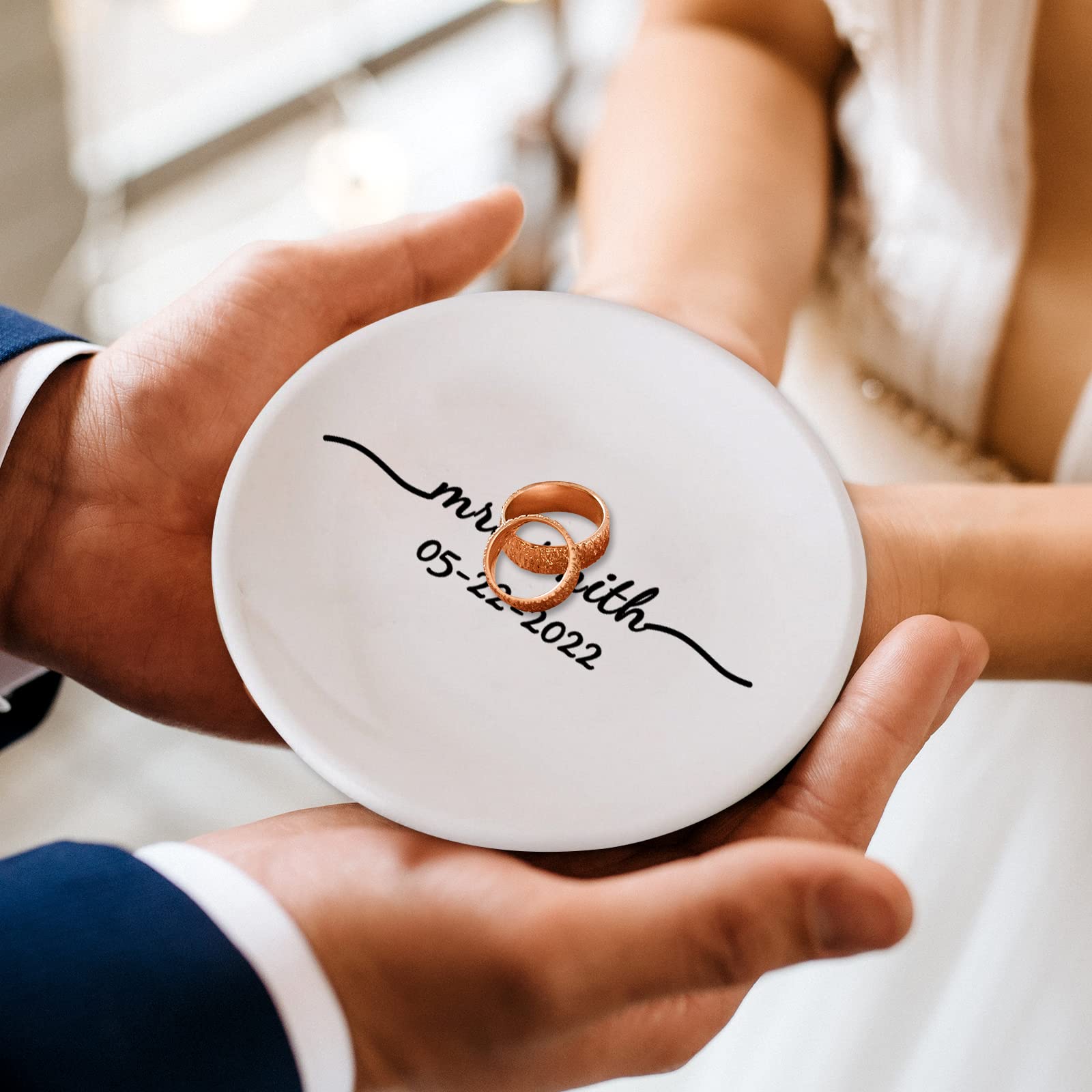 Bridal Shower Rings COZITED Ring Dish Engagement Wedding Ring - Main Image