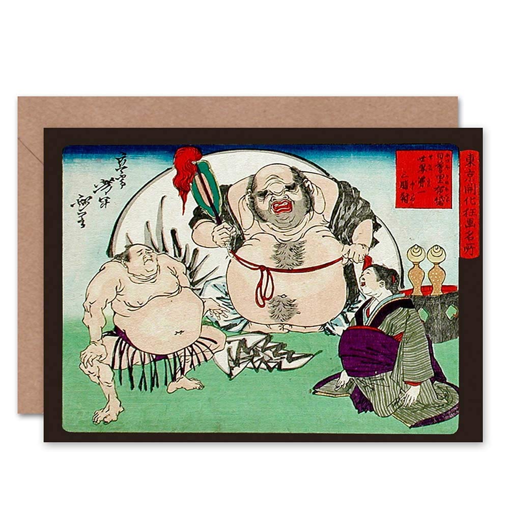 Wee Blue Coo CARD GREETING PAINTING YOSHITOSHI CRAZY TOKYO HOTEI OF NIPPORI