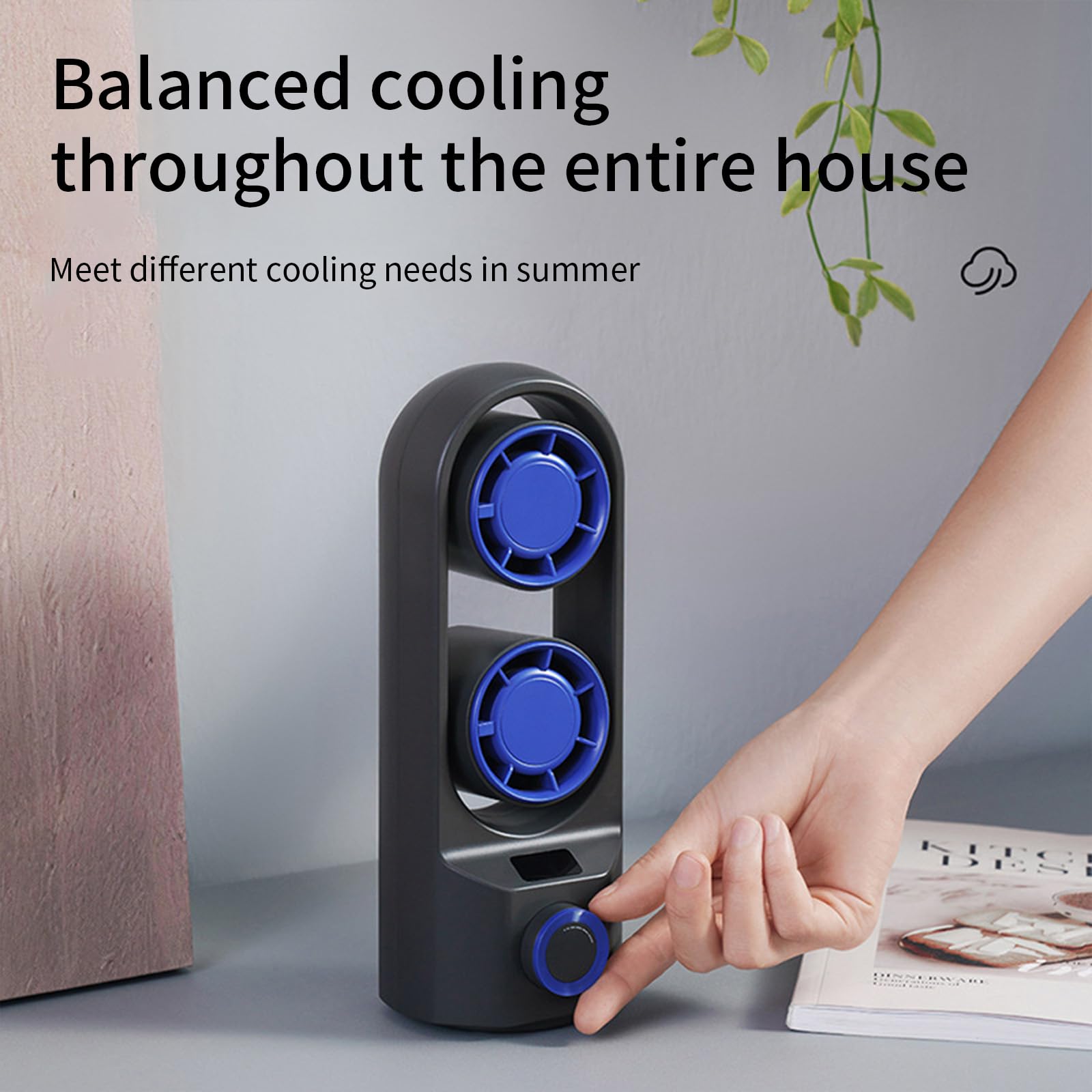 Ventilatore esterno multifunzionale Doppia Testa Torre USB Ricaricabile Viaggio Ufficio di Raffreddamento Per Soggiorno Ventilatore