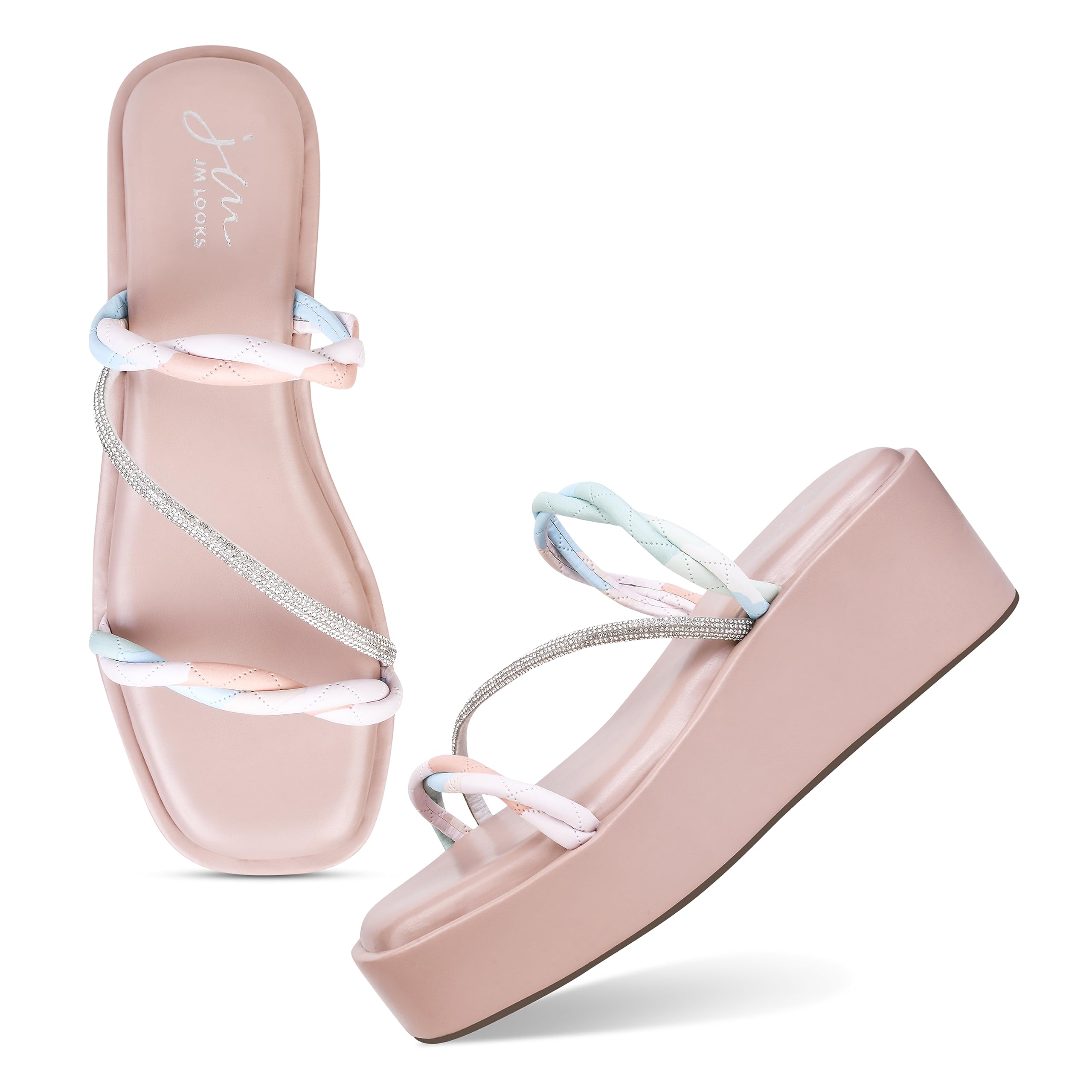 JM LOOKS Fashion Stylish Casual Wedges Heel Attractive Design Fancy Sandal Comfortable Sole For Womens & Girls (B0CFHLLZW7) Amazon Price History, Amazon Price Tracker