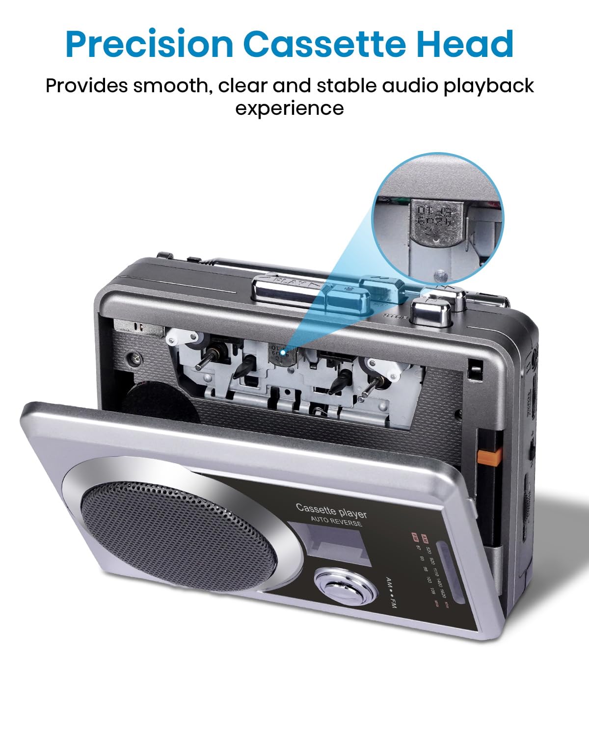 Amazon.co.jp: ポータブルカセットレコーダープレーヤー&AM/FMラジオ