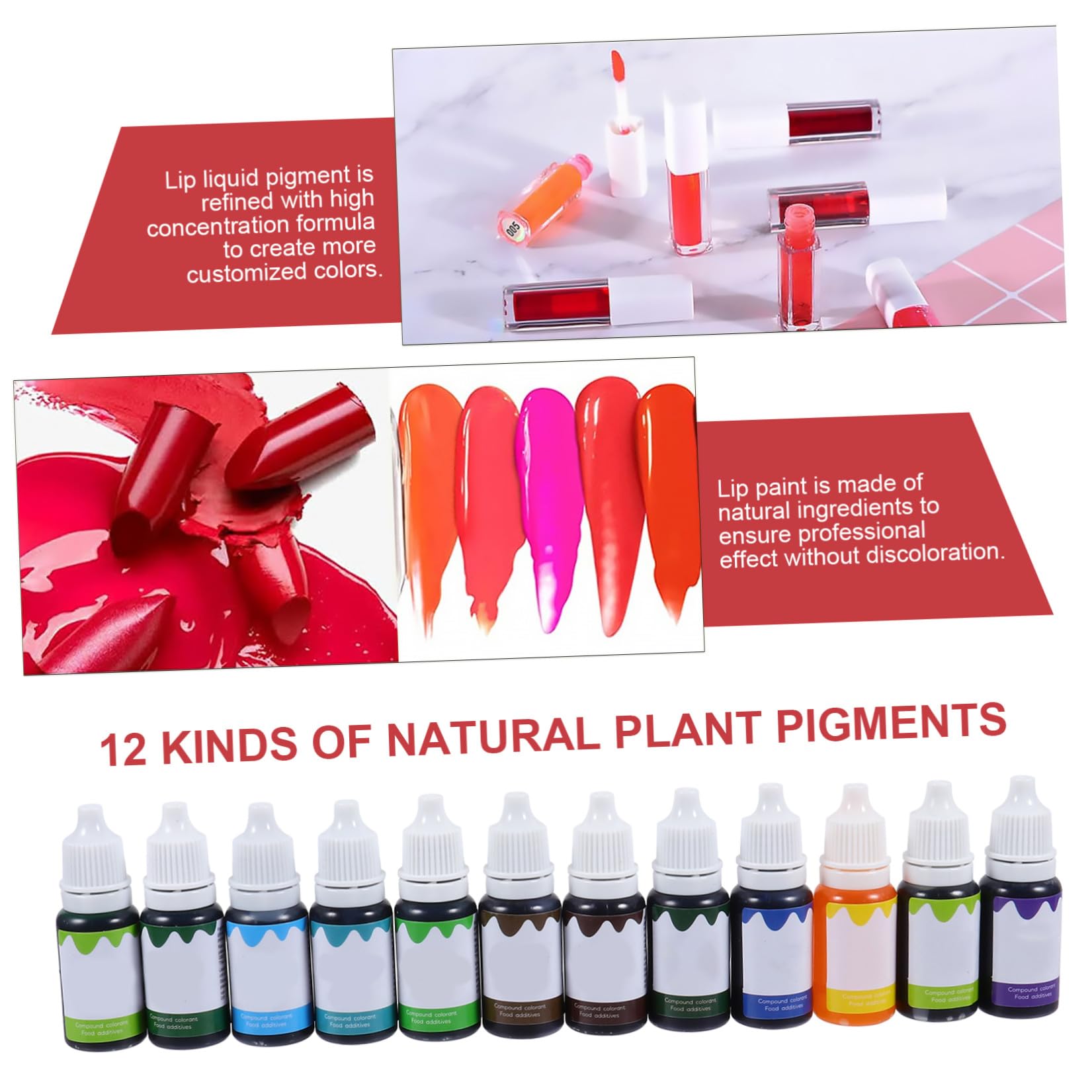 Ipetboom 12 Stück Teiliges Veganes Lipgloss Pigment Set Kühle Grüne Farbtöne Hochkonzentrierte Pflanzenfarbstoffe Sichere Lippenfreundliche Farbstoffe für DIY Lipgloss Lippenbalsam und