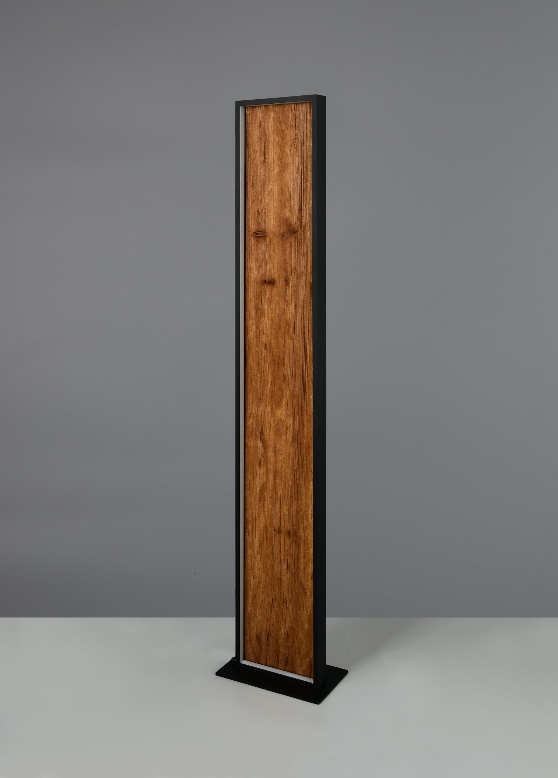 Trio Leuchten LED Stehleuchte Kalea 455510130, Metall Schwarz matt, Holz Kiefer, 35 Watt LED, 4-fach Fuß-Dimmer