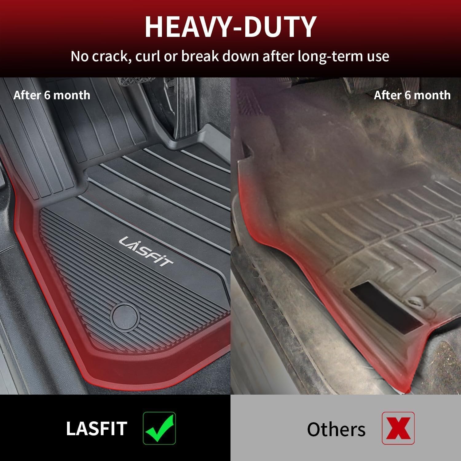 LASFIT 2018-2024 BMW X3 Floor Mats & Trunk Mat, Custom Fit TPE All Weather Car Liners Full Set for x3 30i/M/M40i/M Competition Accessories, Waterproof & Anti-Slip (Don't Fit X3 30e)