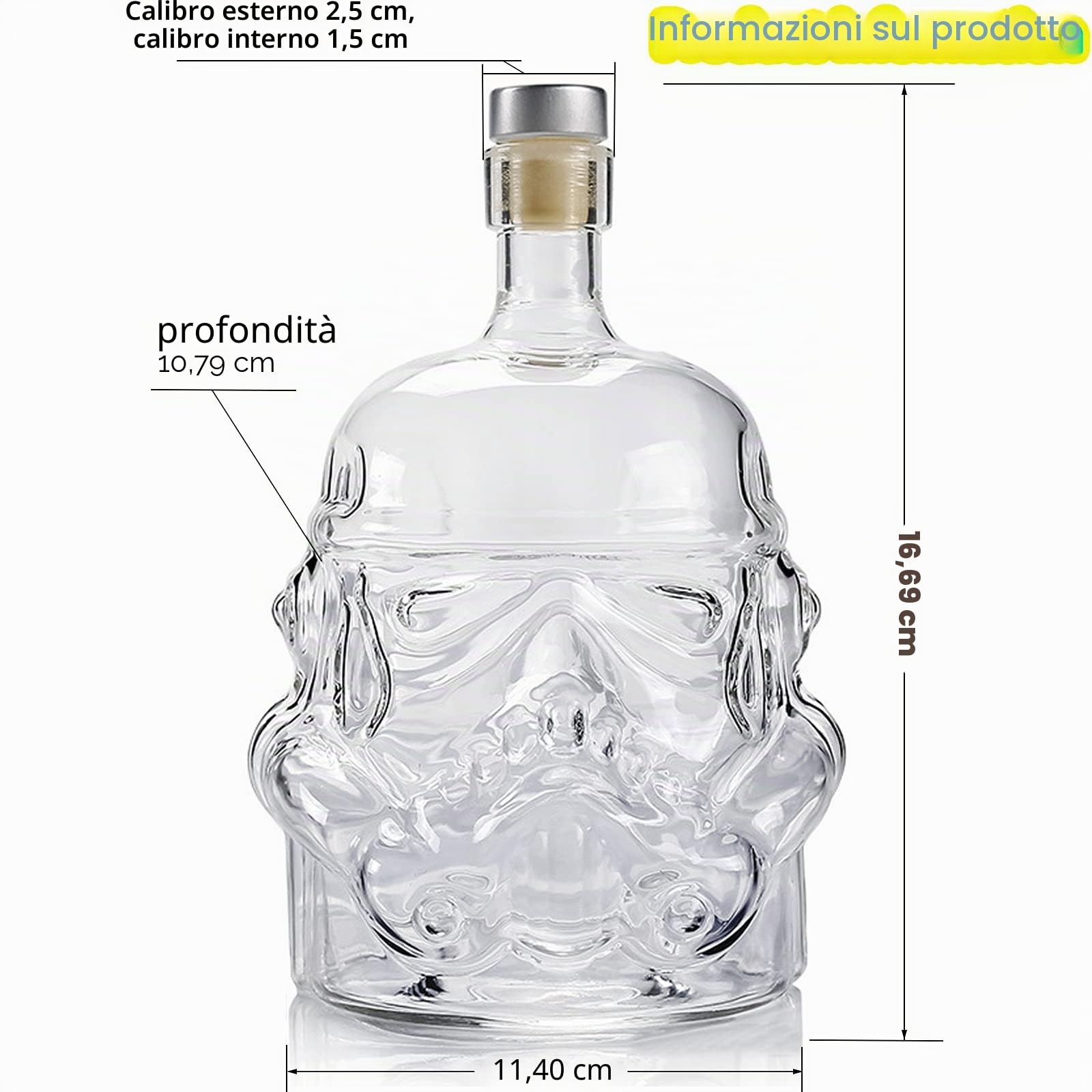 Caraffa da whisky, bicchiere da whisky, caraffa da whisky, per vino, liquore, scotch, bourbon, brandy, 750 ml