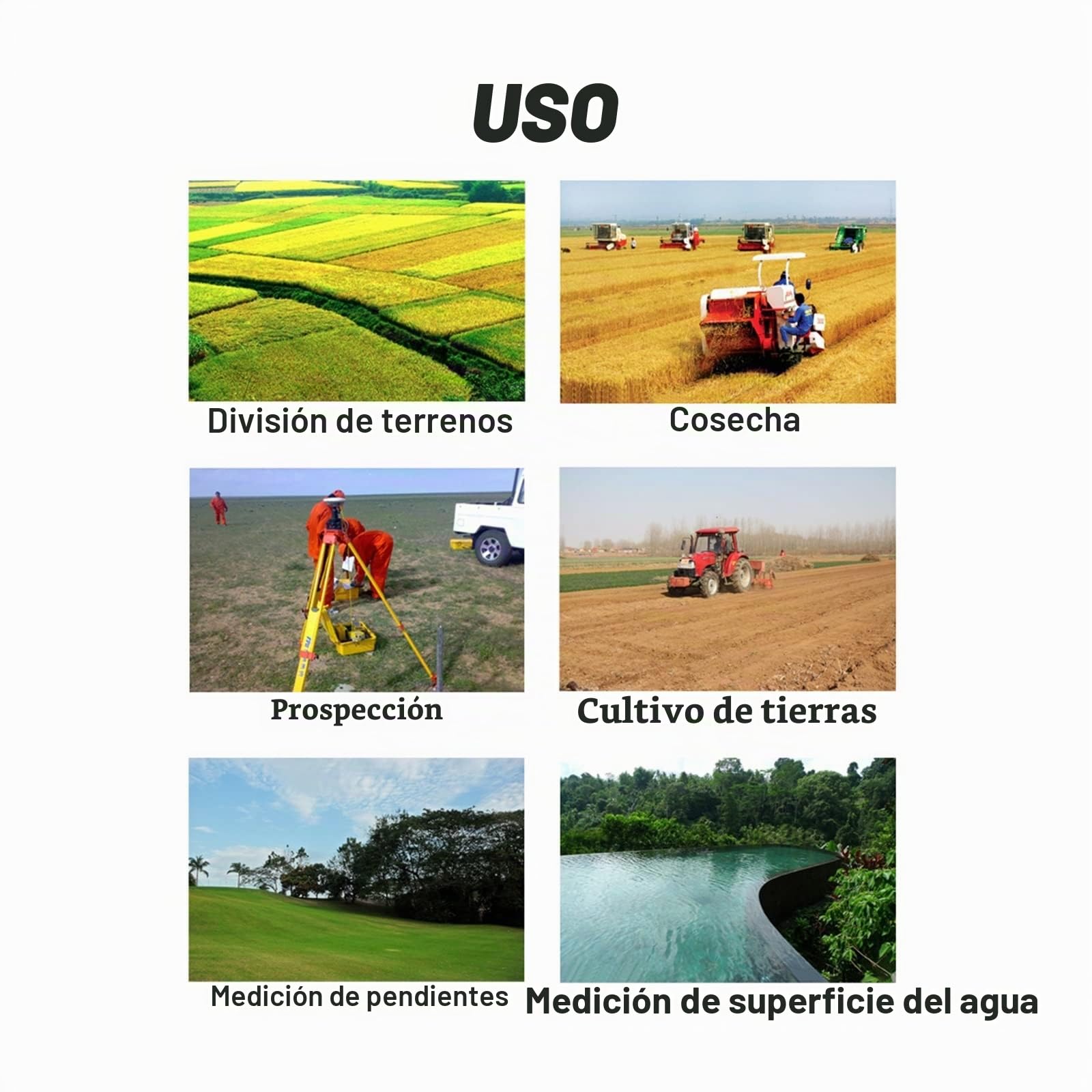 Medidor de área de terreno Medidor De Tierra GPS/arado, Medidor De Área GPS Portátil, Instrumento De Medición De Tierra, Navegación De Arado, Medidor De Área Terrestre Mide distancia, área y volumen(8