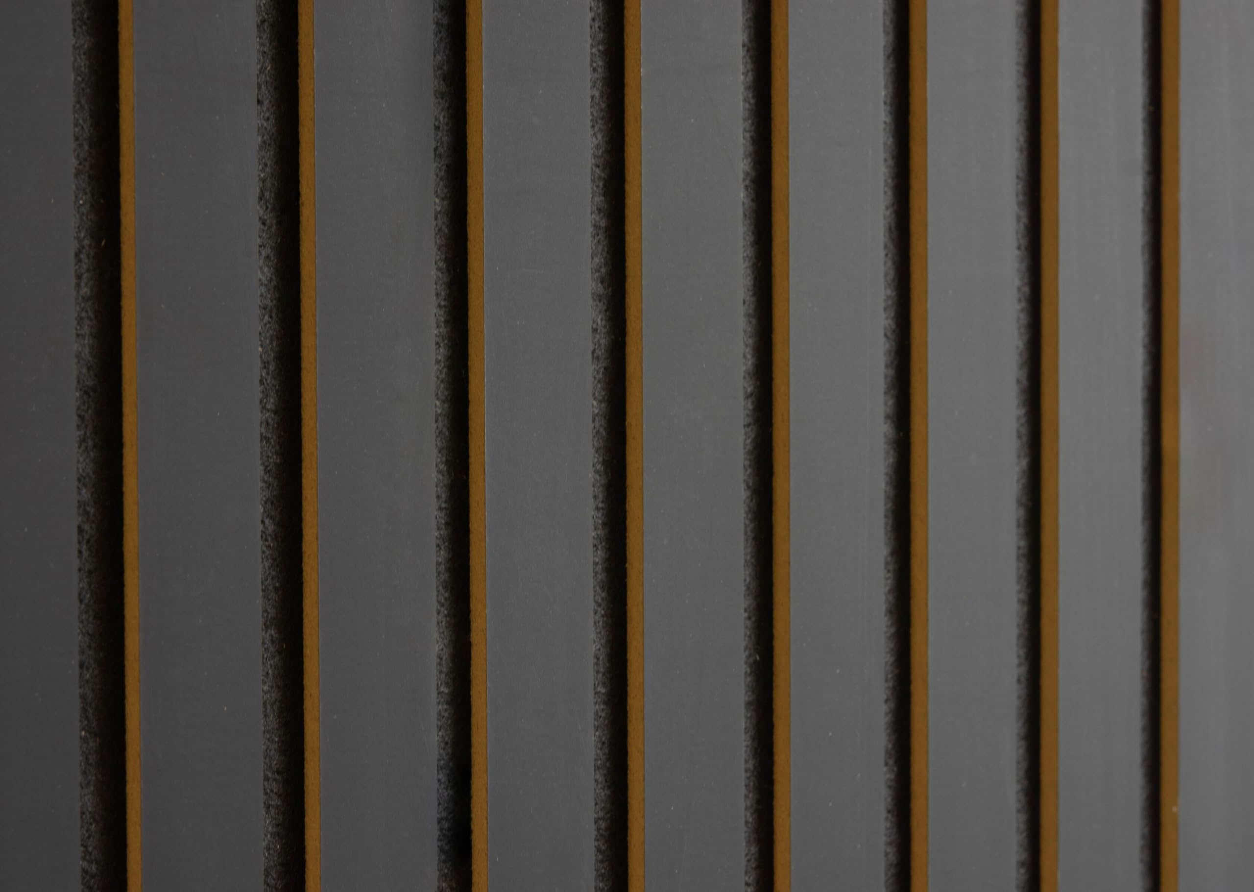 Panneaux Acoustiques Tasseaux Bois – Noir Mat – 240 x 60 cm – 11 mm – Lot de 4 – 5,76 m² – Décoration Murale & Isolation Phonique