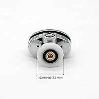 Vista 6 de Juego de 8 rodillos ovalados de mariposa para puerta de ducha de una sola rueda de 0.906 in