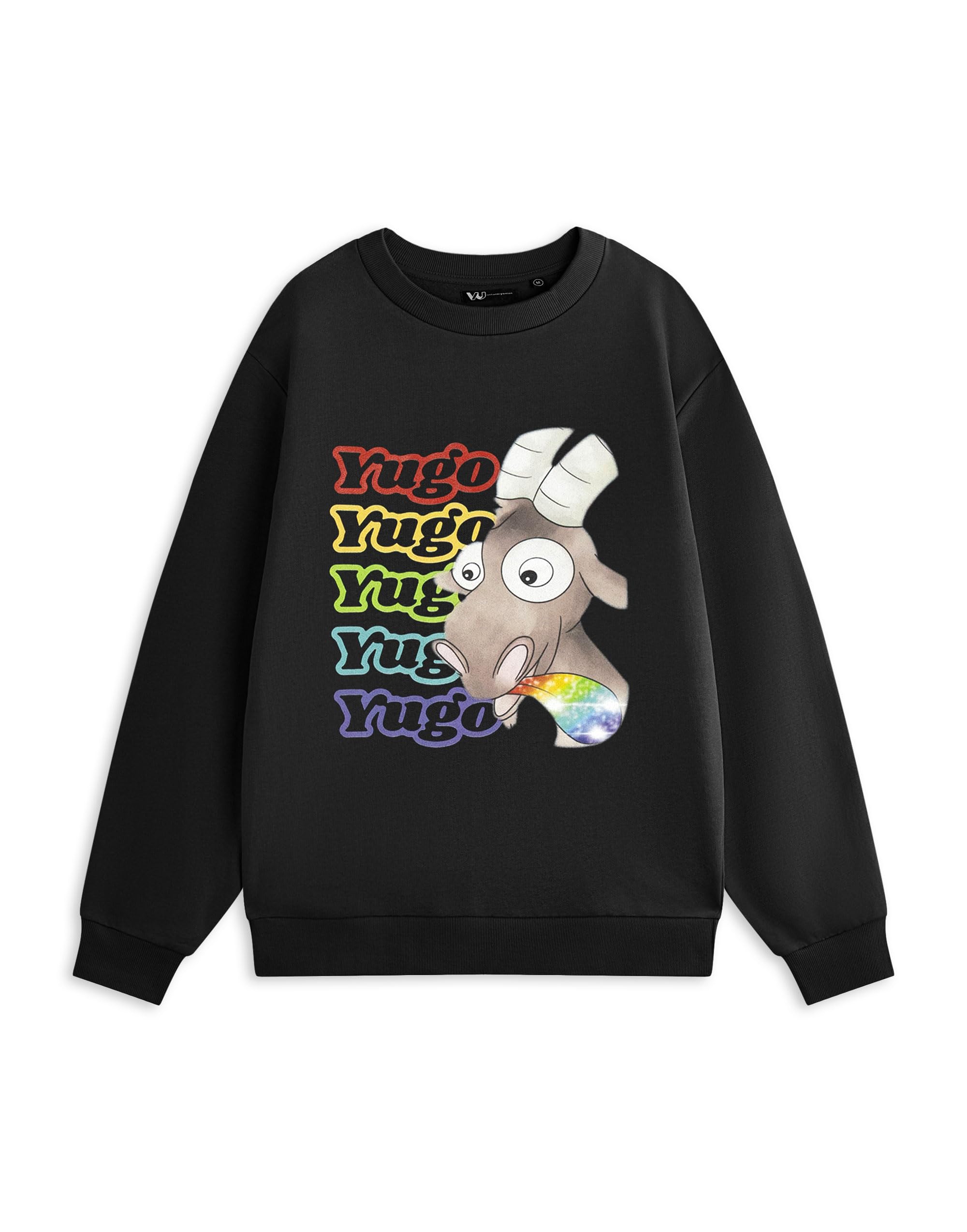 Show Me The Merch Unisex Black Yugo Long Sleeve Sweatshirt | Crew Neck Everyday Wear With Yugo Print | Classic Style Jumper For Adults | Ideal For Casual Outfits | Yugo Merch - X-Large