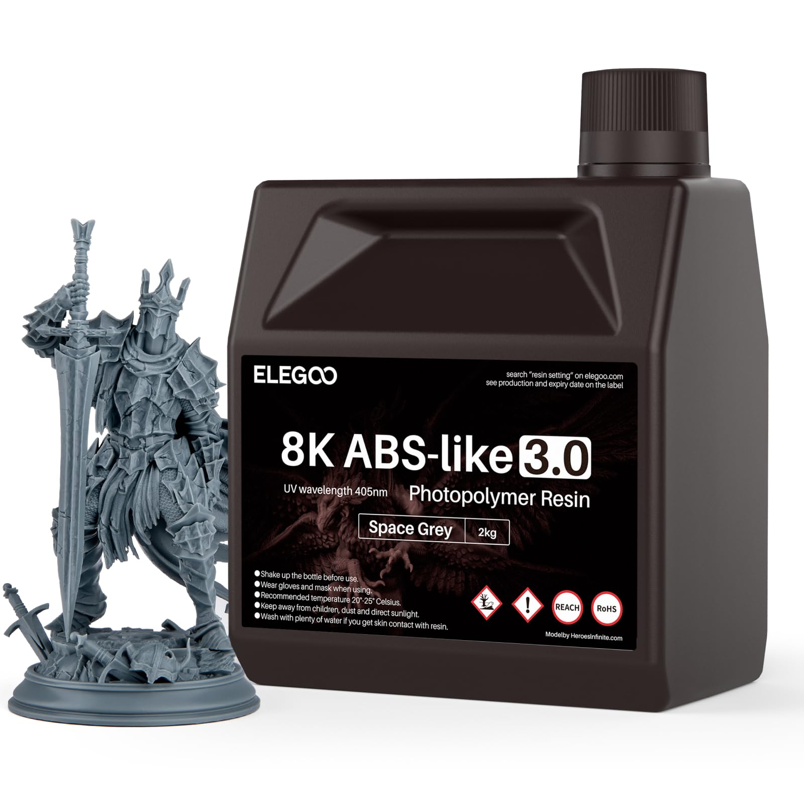 Photo 1 of ELEGOO 8K ABS-Like 3.0 Resin - Space Grey, 2000g
