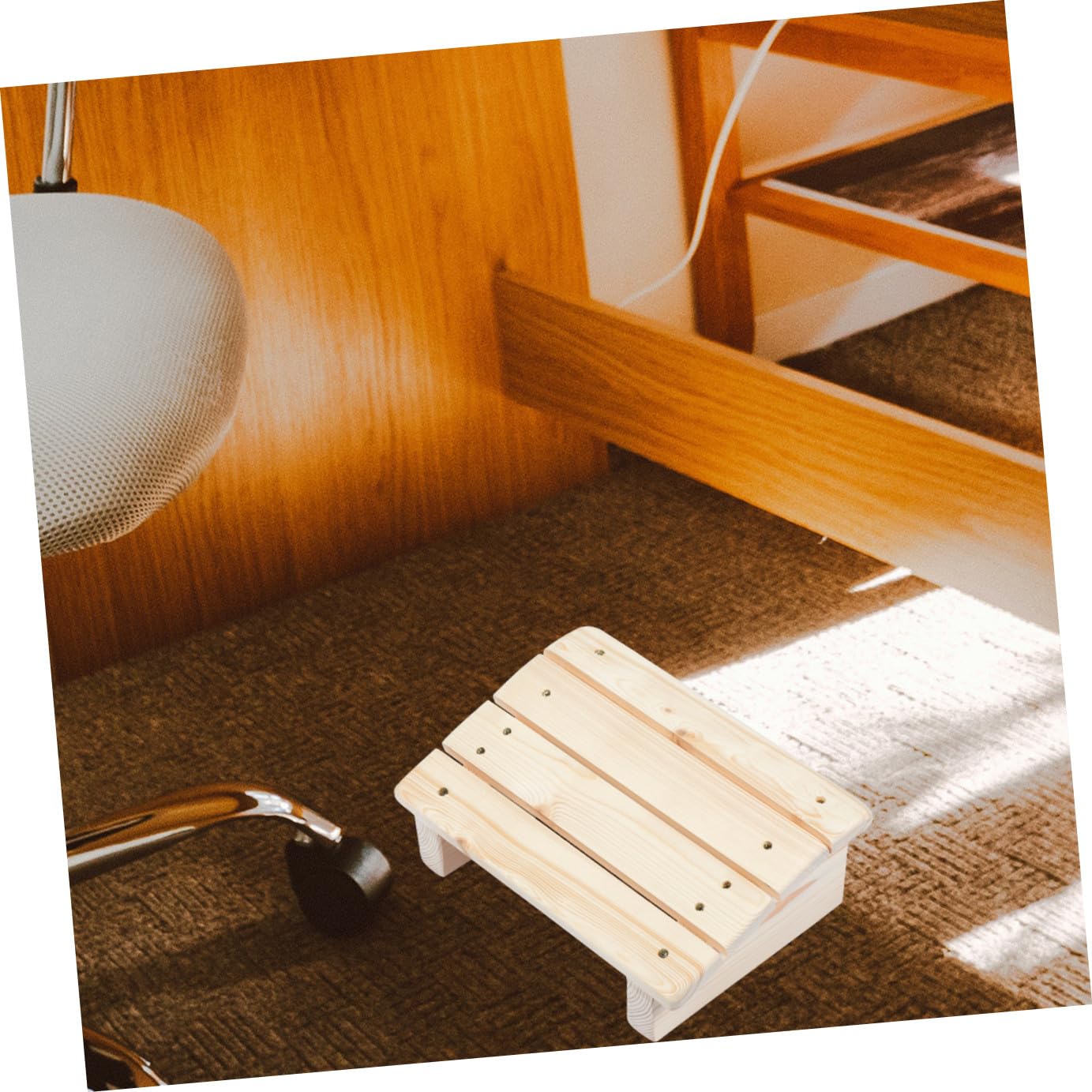iplusmile Poggiapiedi Da Ufficio in Legno Massello 30x20x11 Cm Inclinato Supporto Poggiapiedi Ergonomico Portatile Per Casa e Studio