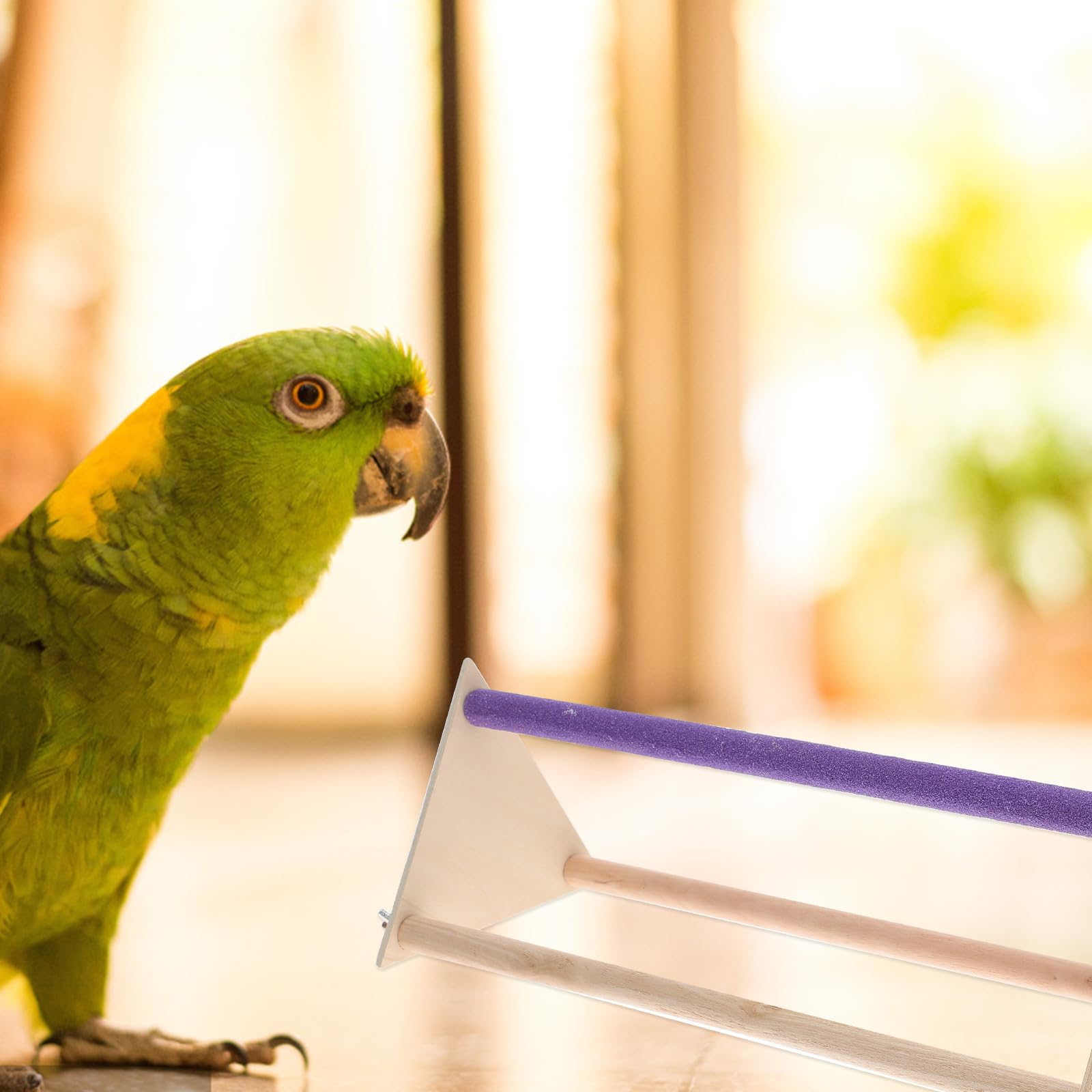 Cabilock Barra de Madera para Descansar y Jugar para Aves y Gallinas, Soporte Natural de Madera Xilófono, Accesorio para Jaulas y Suministros para Mascotas en Casa