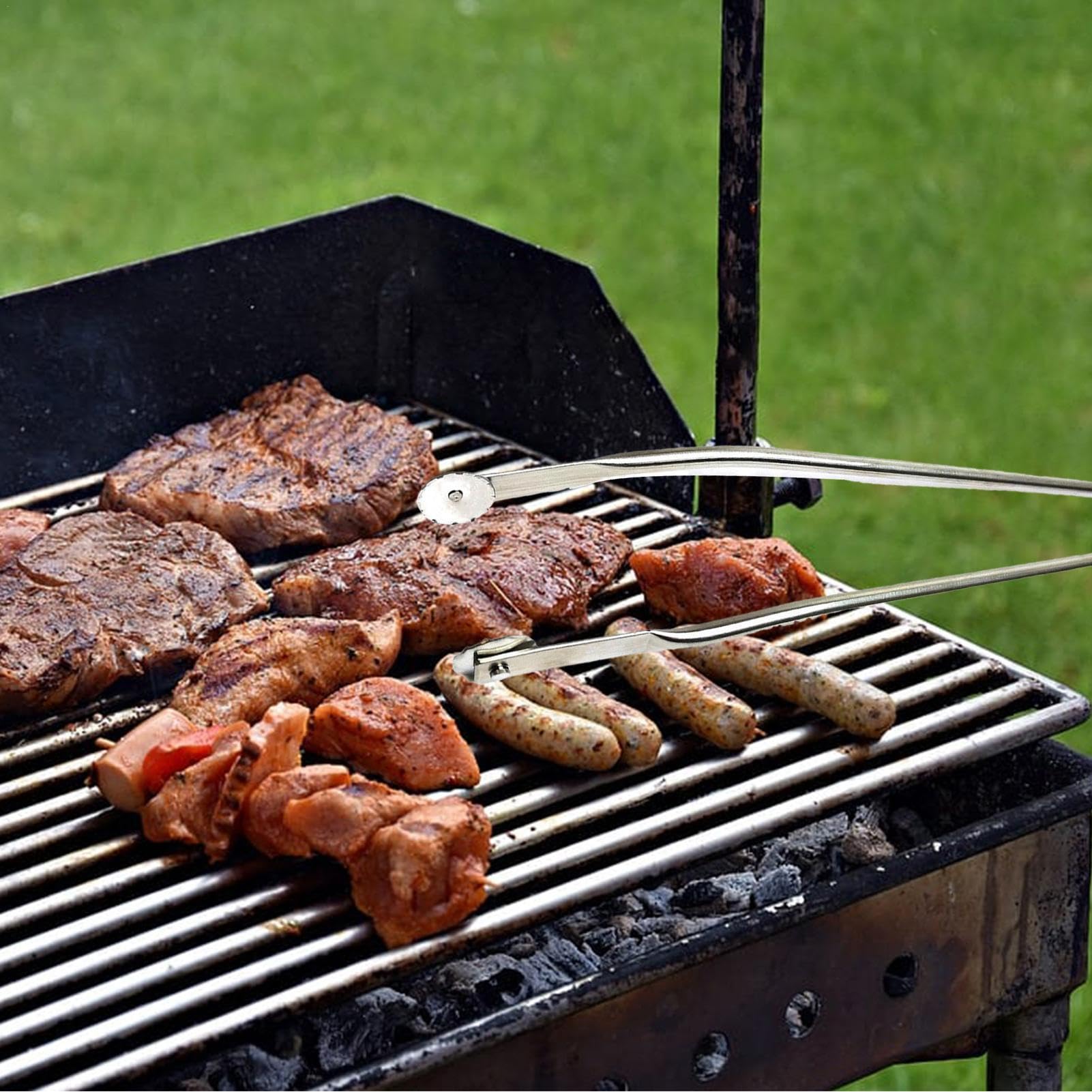 Pince Barbecue Weber Pince Réversible Pour Saucisses De Barbecue, En Acier Tourne Saucisse Barbecue