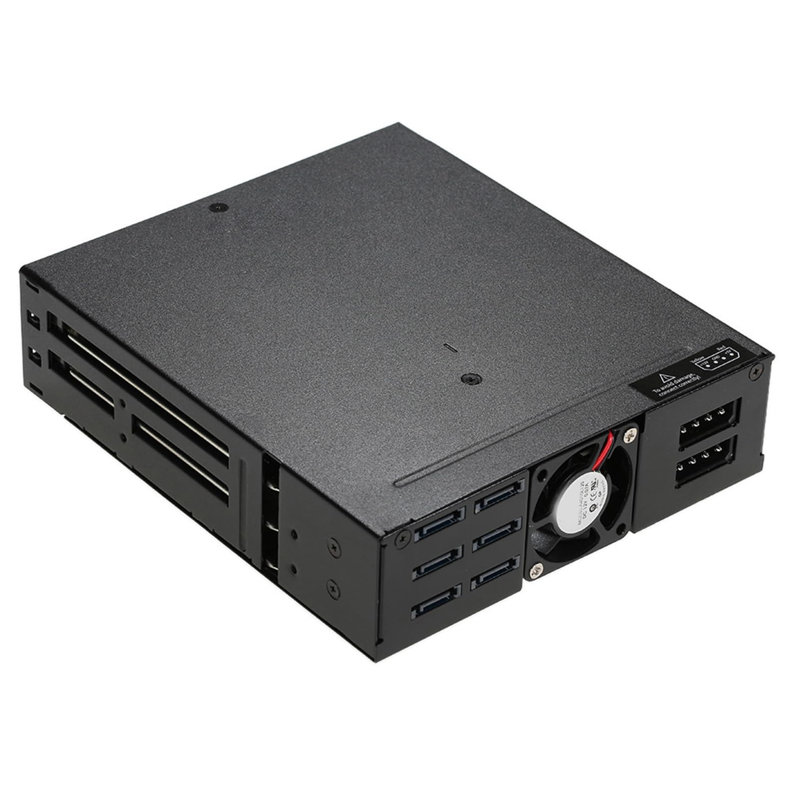 Zunate Custodia per Disco Rigido a 6 Alloggiamenti |Rack Mobile Hot Swap SSD HDD da 2,5 Pollici con Ventola di Raffreddamento per Alloggiamento per unità PC da 5,25 Pollici