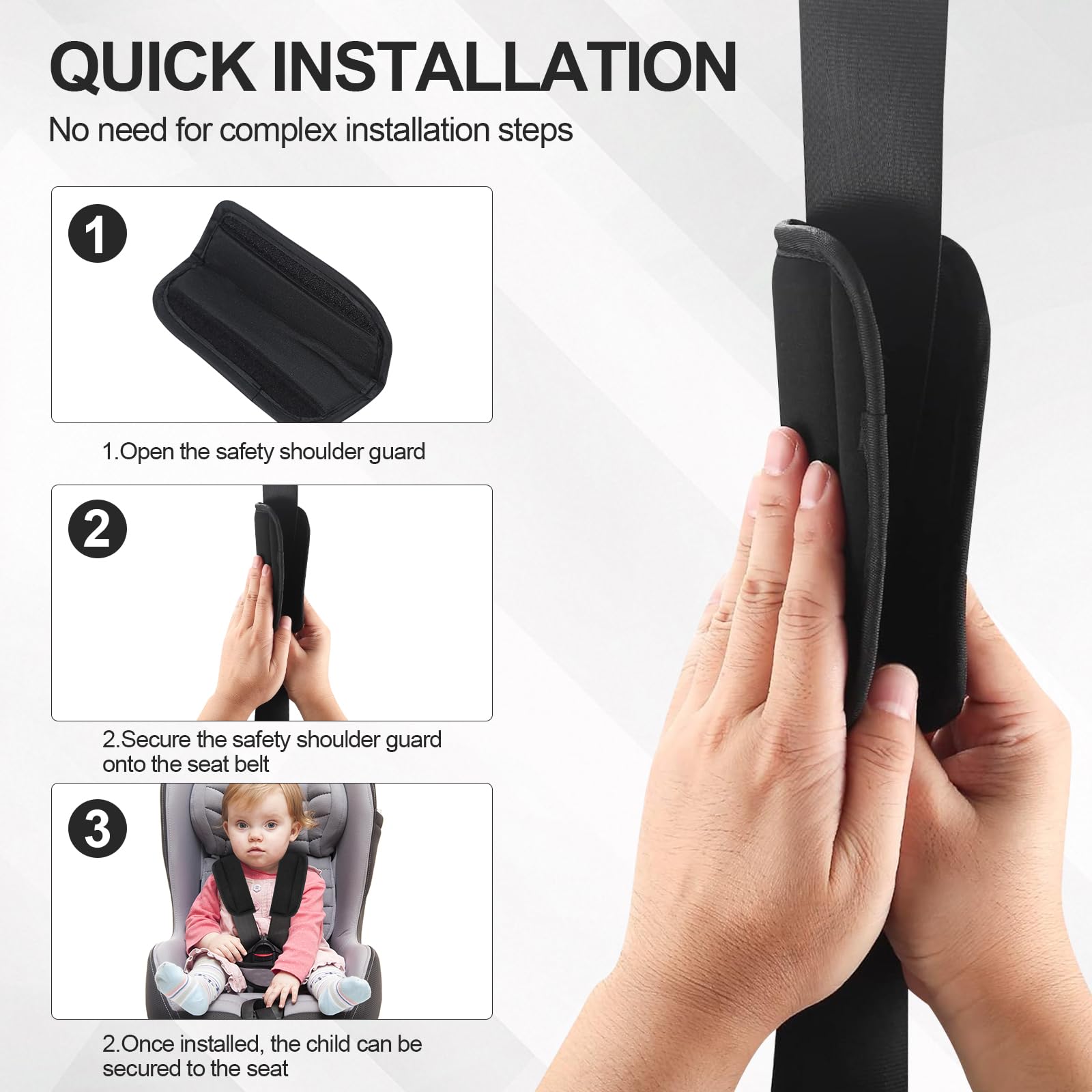 Copri Cintura di Sicurezza Auto Bambini, Protezione Cintura Auto per Neonati e Bimbi, Protezione Spalle Morbida e Traspirante con Velcro Regolabile, Adatto a Tutte le Auto, Facile da Pulire