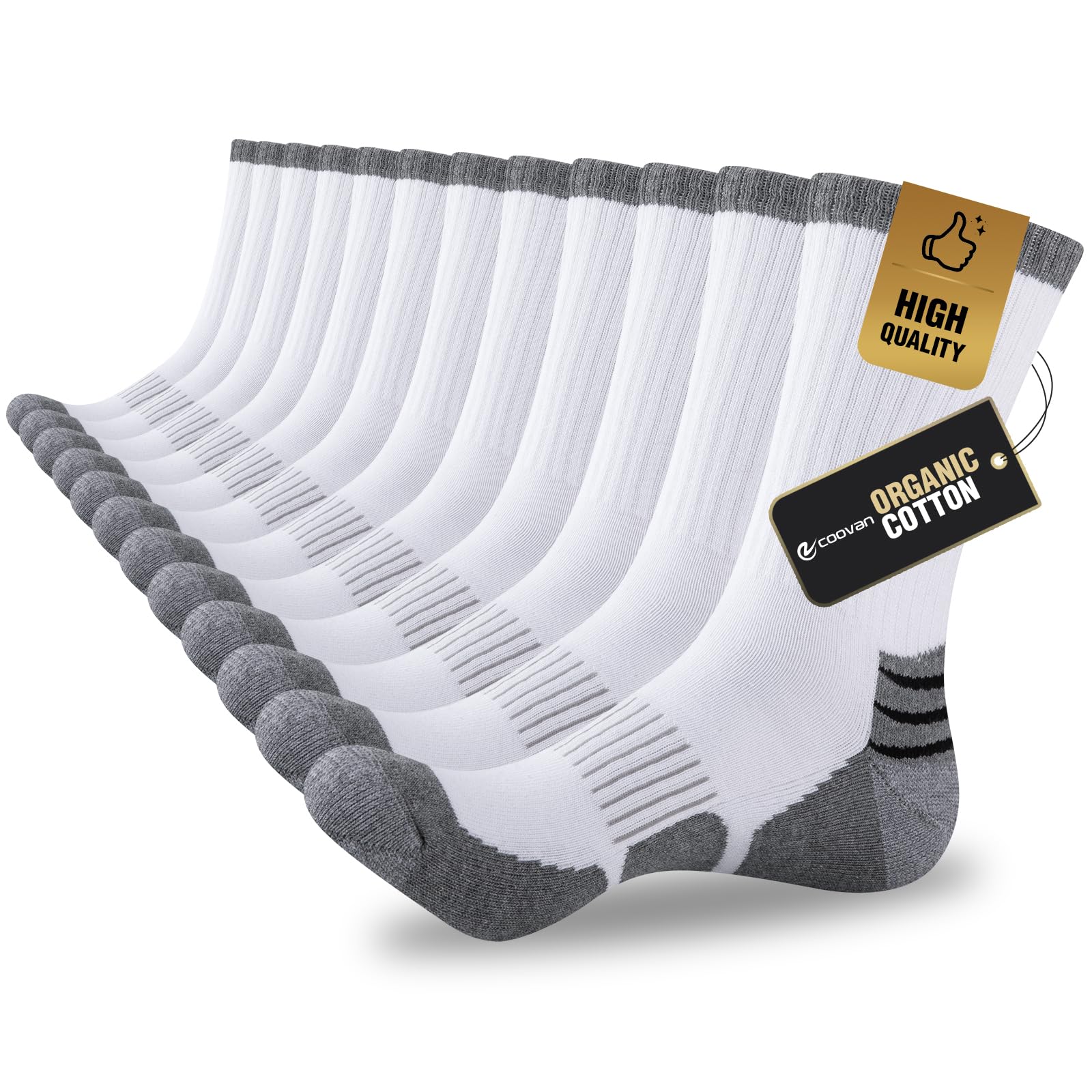 coovan Mens Cotton Crew Socks Moisture Wicking Cushioned Athletic Heavy Duty Work Boot Socks 6 Pairs-picture-44