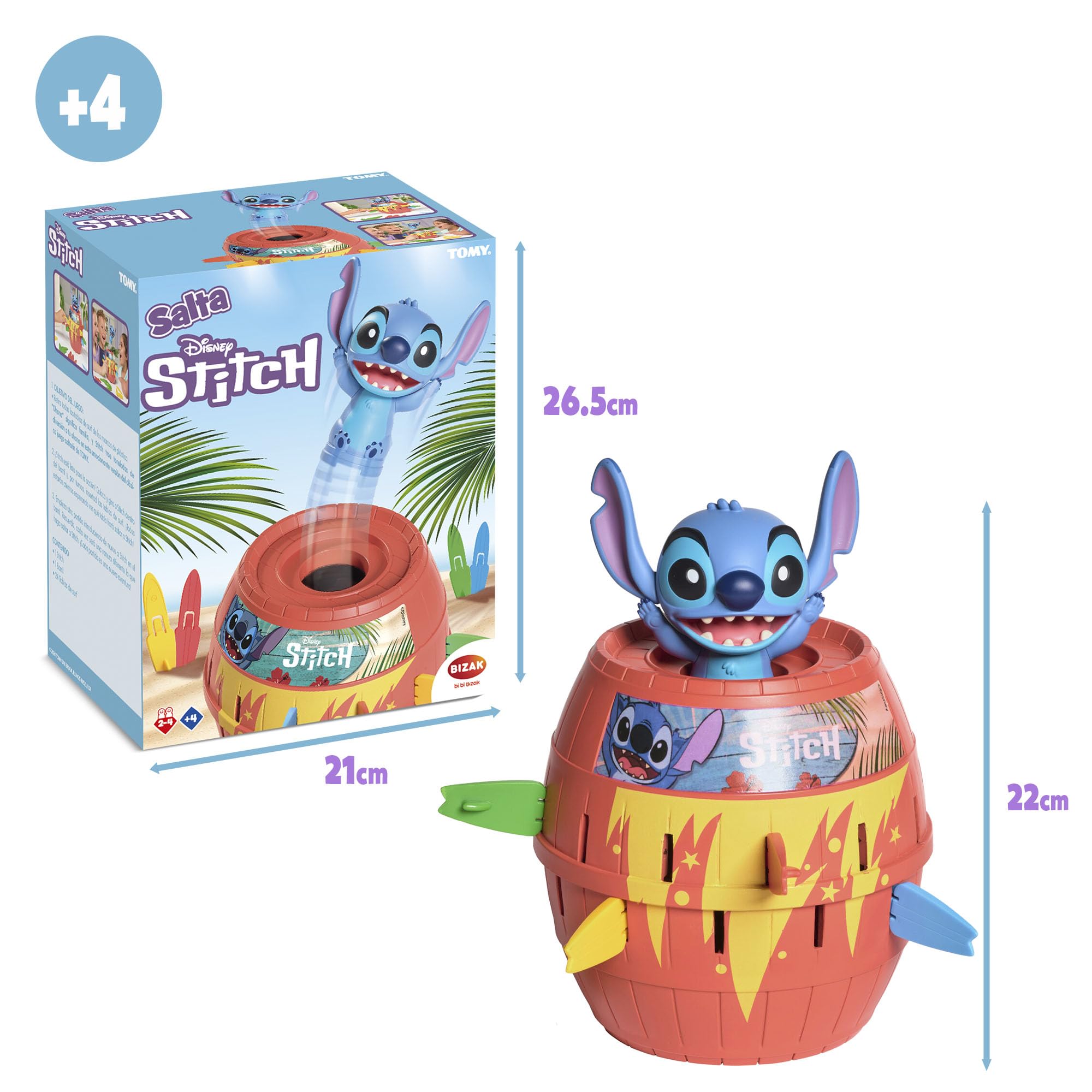 Bizak Salta Stitch, Salta Pirata con Stitch, Juego de acción con Tablas de Surf, (30693772)