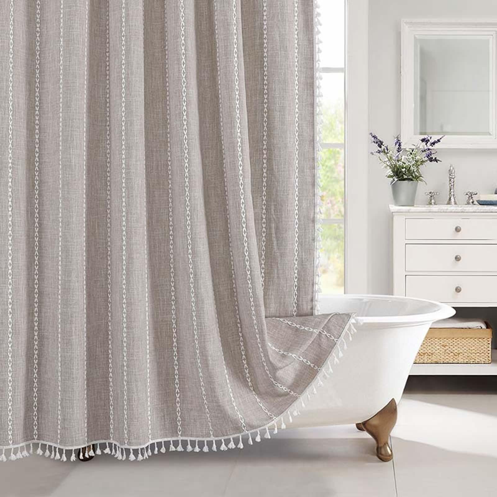 Tenda Doccia Vintage Con Cigni E Luna 182x182 Cm - Tessuto Poliestere Impermeabile, Stampa Romantica Pittura A Olio Scura, Con Ganci Inclusi