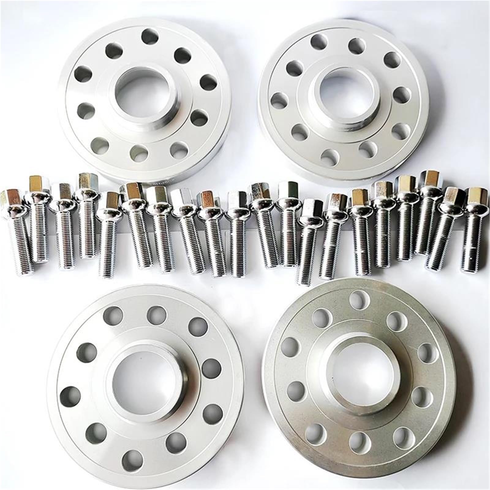 Élargisseurs De Voie Kit D'élargisseurs De Voie Pour VW Pour Golf Pour Bora Pour Polo Pour Octavia Fixation Par Moyeu, Jantes Forgées, Entretoise 5x100 Et 5x112, 57,1 Mm(Argent)