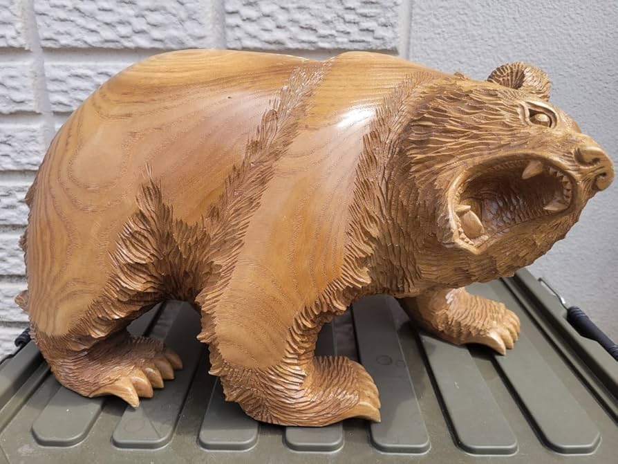 Amazon.co.jp: 珍品男性器付き熊の木彫り昭和30年代ヴィンテージ