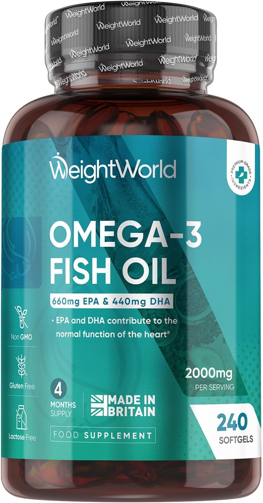 WeightWorld Omega 3 Fish Oil 2000 mg 240 Softgels