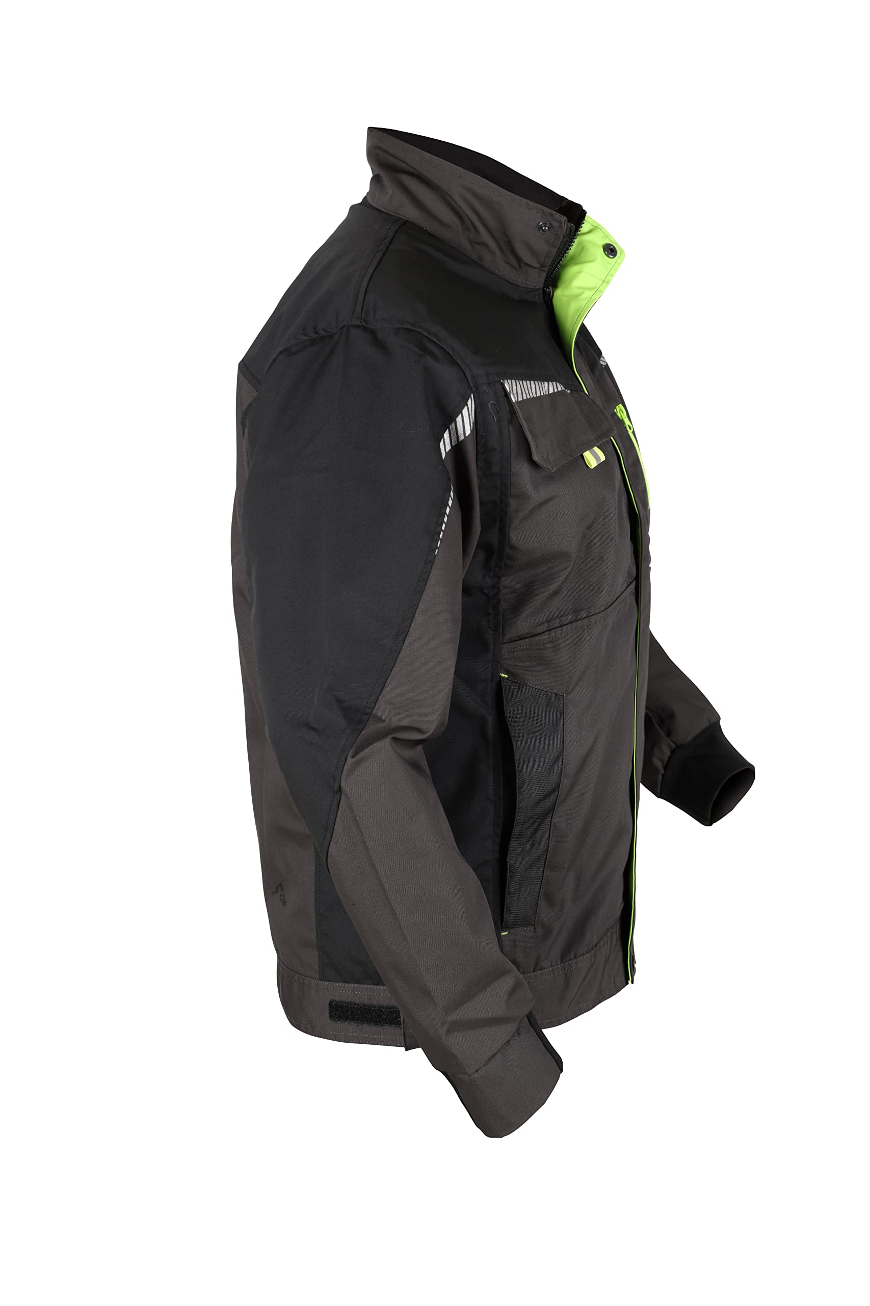Stenso Prisma Arbeitsjacke Herren - Funktionale Arbeitsjacke Männer mit Zwei Unteren und Zwei Oberen Taschen, Verstärkten Schulterplatten, Reflektierenden Elementen, Bundjacke Herren Grau 54