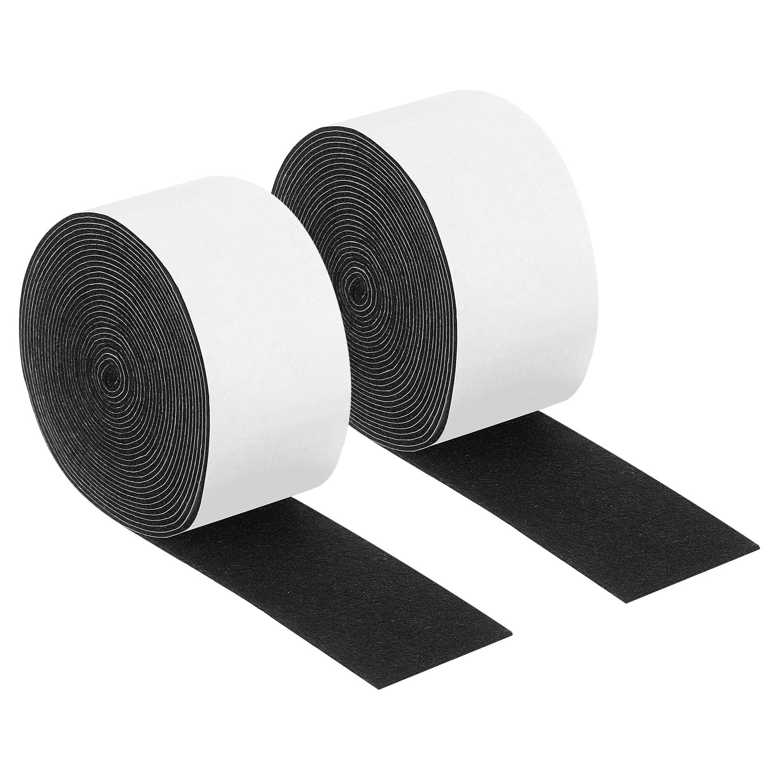 uxcell Tiras de fieltro con respaldo adhesivo, 2 rollos de 2 x 193 x 0.08 pulgadas, tiras de fieltro adhesivas antiarañazos para muebles, almohadillas de fieltro autoadhesivas para proteger suelos de