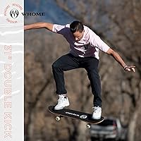 Vista 6 de WHOME Pro - Patineta completa para adultos, jóvenes y niños principiantes, de 31 pulgadas, doble patada, cóncava, 8 capas de arce duro alpino