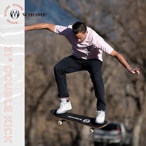 Miniatura 6 de WHOME Pro - Patineta completa para adultos jóvenes y niños principiantes de 31 pulgadas doble patada cóncava 8 capas de arce duro alpino rodamientos