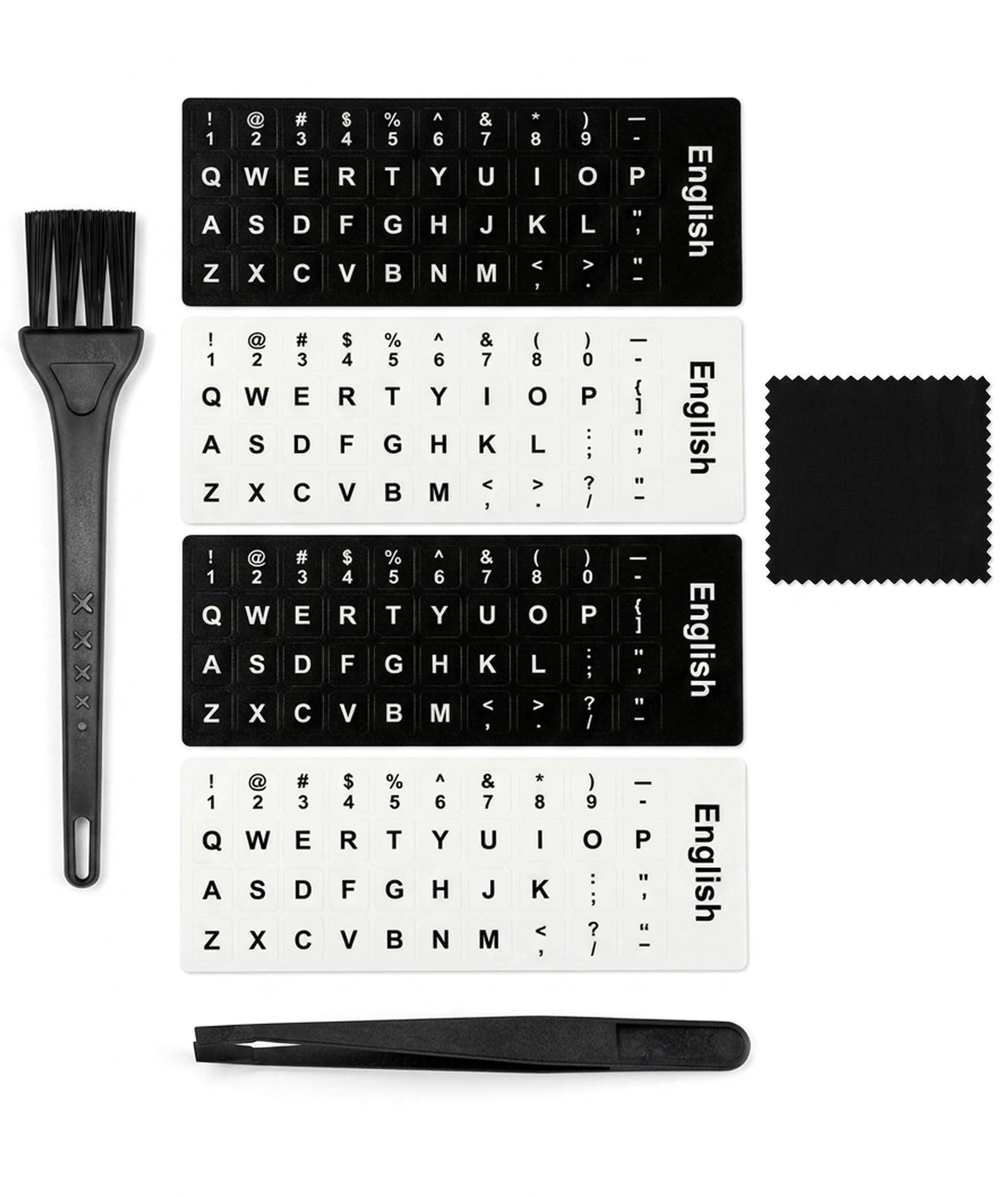 7-Piece Laptop Keyboard Stickers Set, Includes 4 Glow in the Dark Stickers (2 Black, 2 White) and Cleaning Kit for Key Replacement-image-34