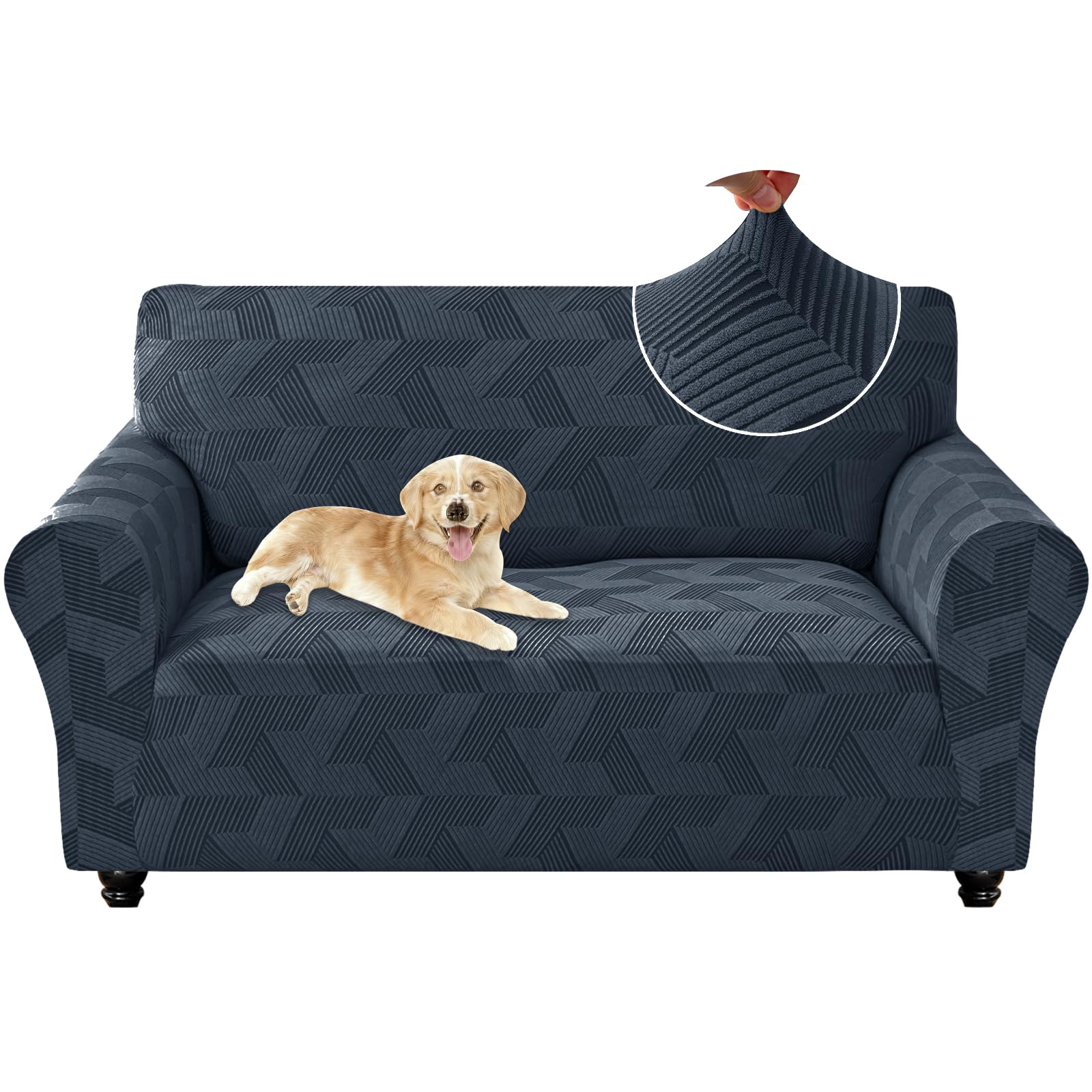 Sofa cover universelle gris foncé et housse de canapé élastique