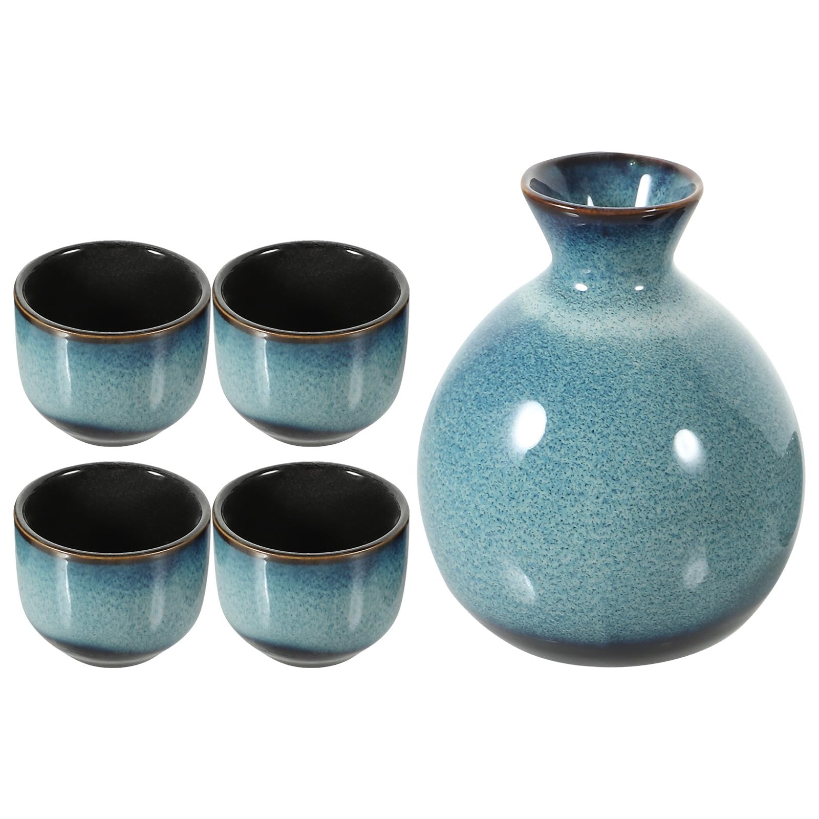TOYANDONA Set de Tasses à Saké Design Rétro Exquis de Style Japonerie en Céramique Sûr à Utiliser Faible Absorption d'eau Couleur Aléatoire pour Restaurants et Maisons