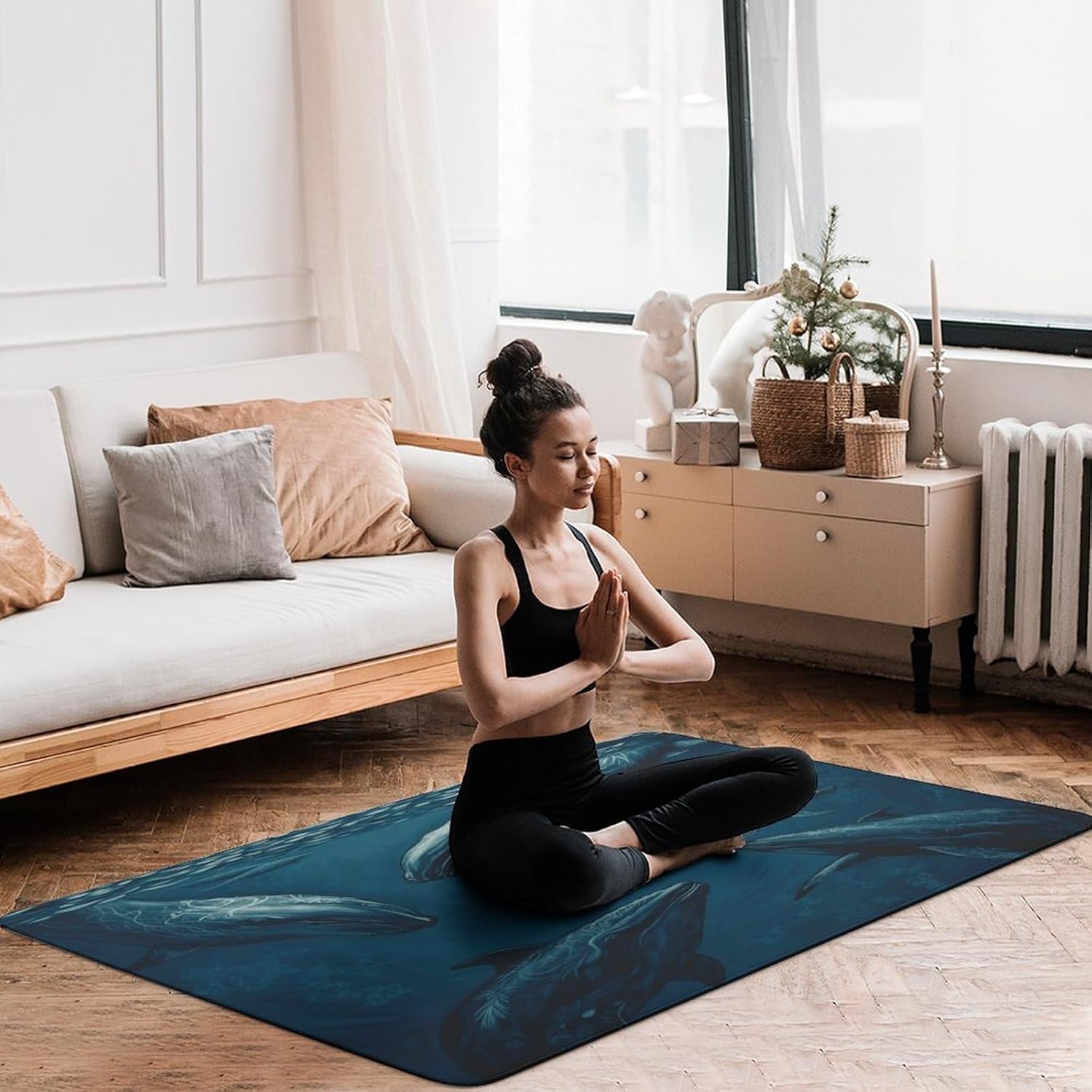 Ocean Whale Carpet for Living Room,Washable Dining Room Non-Slip Under Table Rug 40“x60”Large Rugs Lndoor Home Decoration Stain Resistant Carpet for Bedroom