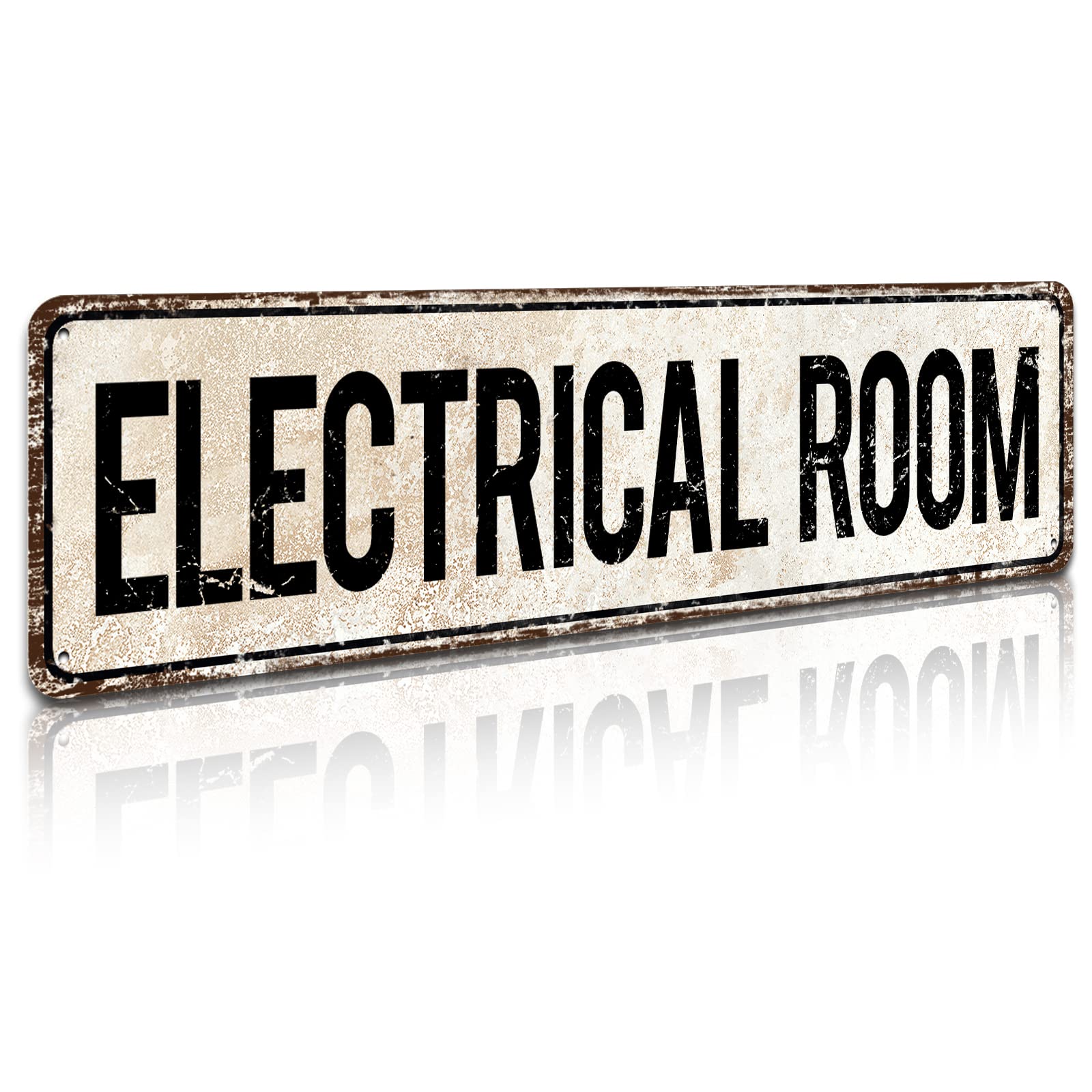 Electrical Room Door/Wall Sign, Sign for Door, Ensures Public Do Not Enter Restricted Areas - Private Access/Authorized Personnel Only, 4" by 16" Tin Sign