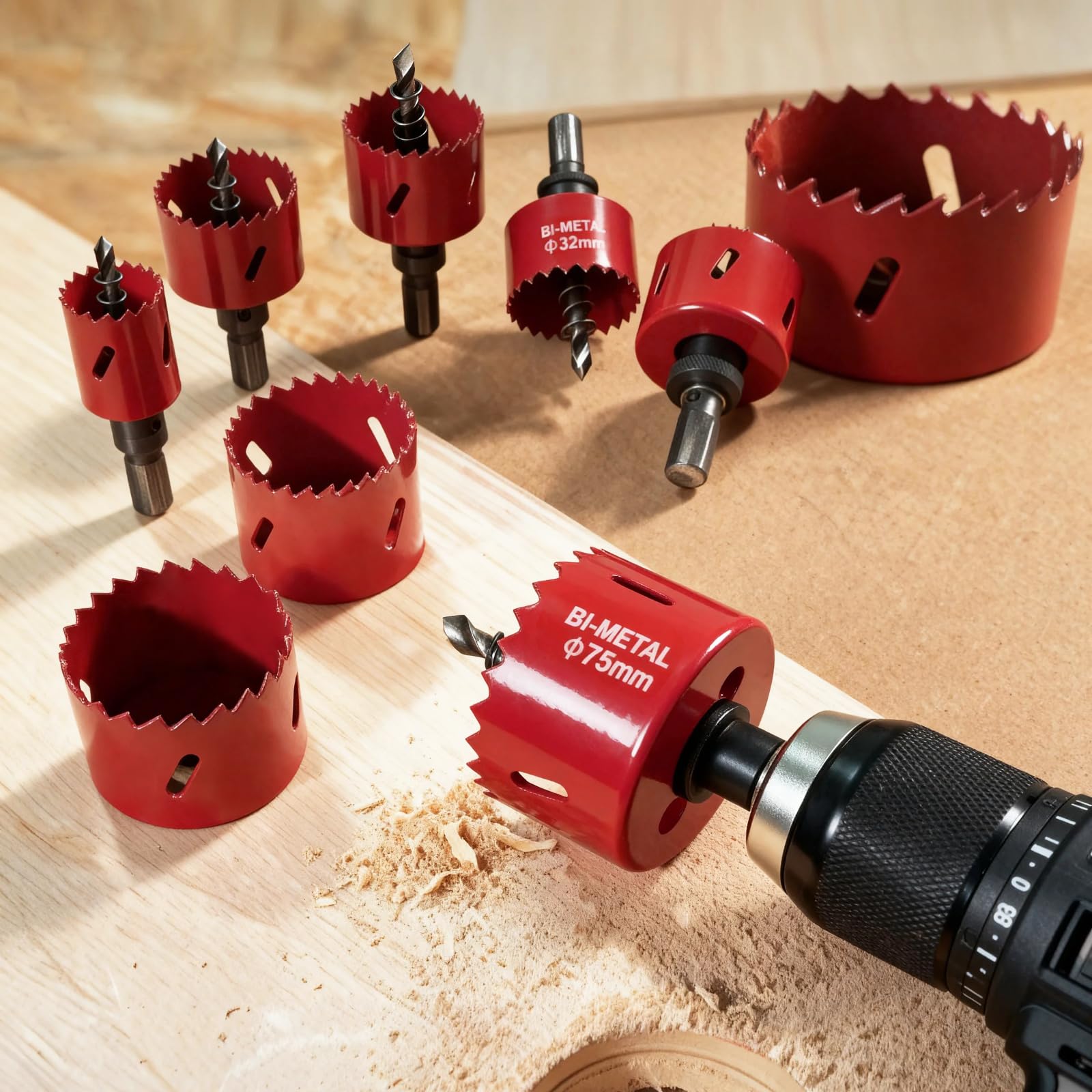DURI 60mm Bi-Metal Hole Saw Kit - with Arbor, Hex Adapter & Centring Drill for Wood Metal, Plastic, PVC Board - Image 3