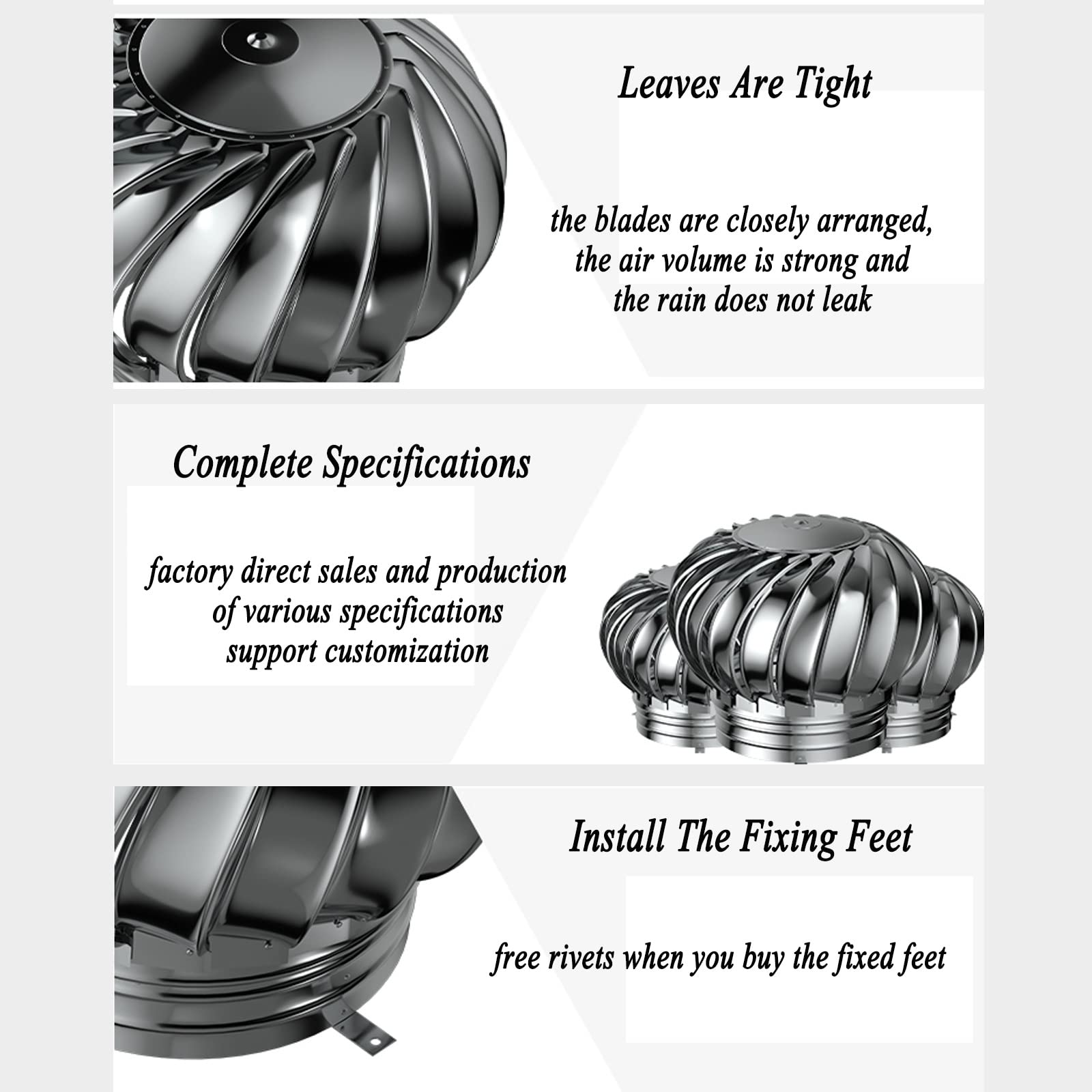 Cappello del camino, cappuccio del camino, cappuccio del camino rotante, cappuccio del camino rotante in acciaio inossidabile, cappuccio del camino multiuso superiore, cappuccio di ventilazione del te