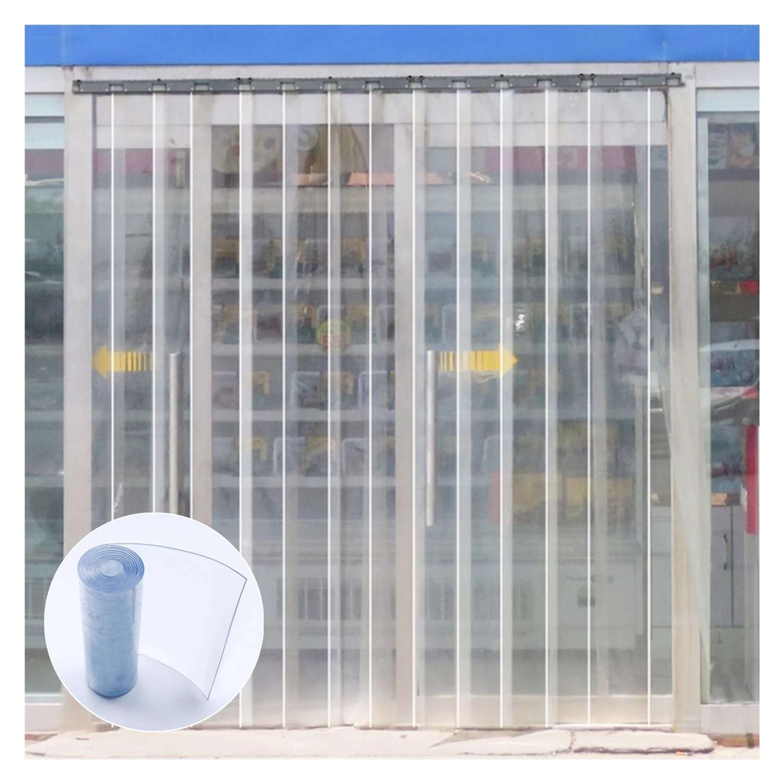 Fbhappiness Clear Pvc Vinyl Strip Curtain Transparent Pvc Strip Door 1.2Mm Anti Scratch Plastic Strip Door Curtain For Freezer Warehouse Doors (Color : Size : 165X220cm/64.96X86.61in)