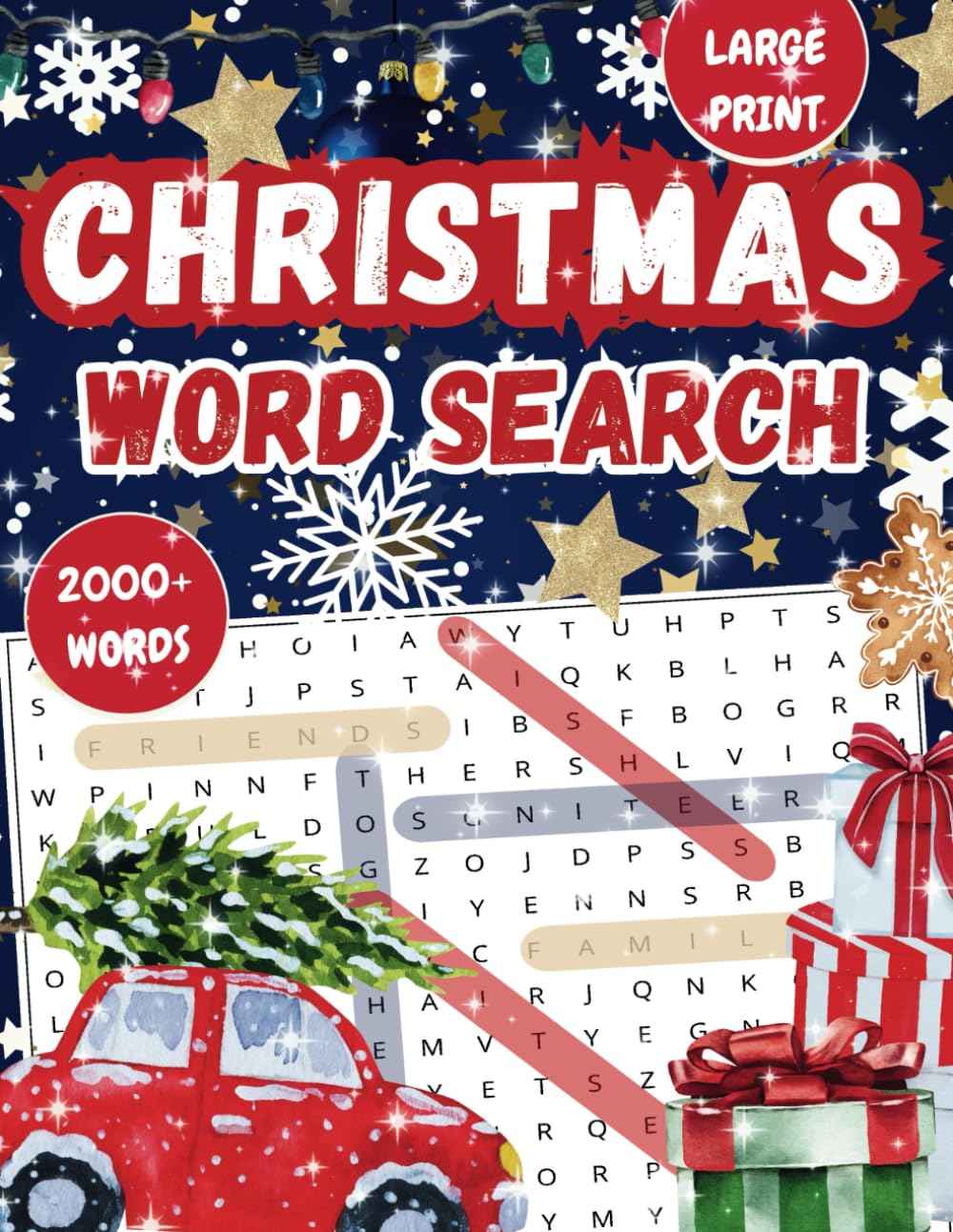 Christmas Word Search Puzzle Book Large Print: 2000+ Words Fun Christmas Word Find Puzzles for Adults, Teens and Seniors with Solutions (Word Search Collection)