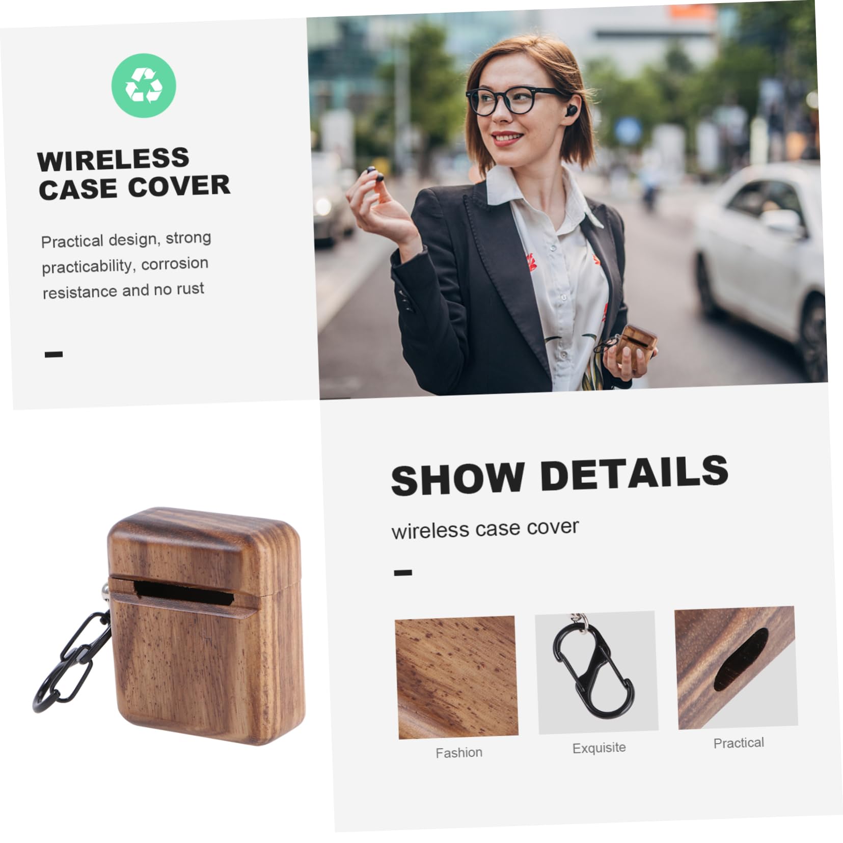 DOITOOL 2 Fundas De Madera para Auriculares Protector para Auriculares Apto para 1 O 2 Color Marrón