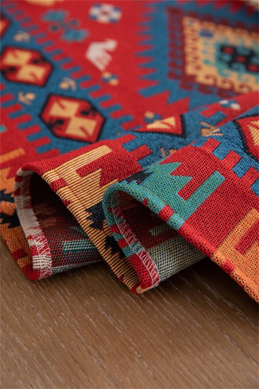 Bohemian Floral Table Runner 13x36 Inches | 60s 70s Daisy Pattern Dining Table Decor