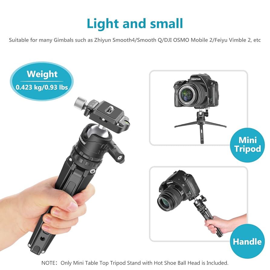Amazon | NEEWER カメラ用ミニ三脚 コンパクトな卓上三脚 360