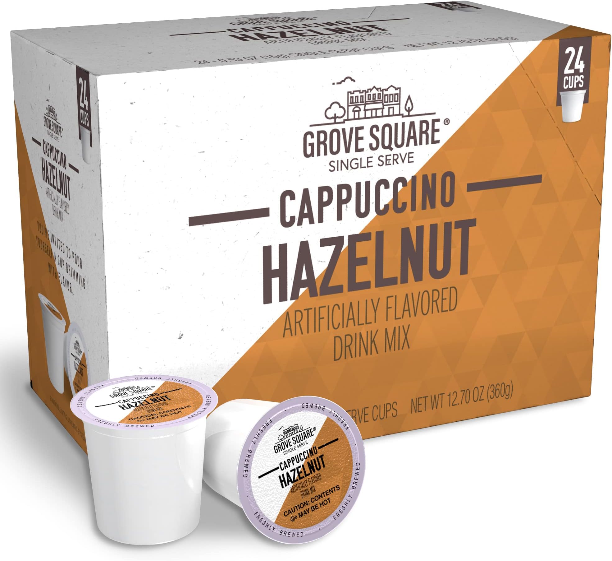 Grove Square Cappuccino, Hazelnut, 24 Single Serve Cups