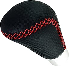 Lunsom Type R Gear Head Knob Leather Alloy Universal Car Shift Handle Shifter Stick Shifting Knobs Fit Most Transmission Automatic Manual Vehicle (Black) - coolthings.us