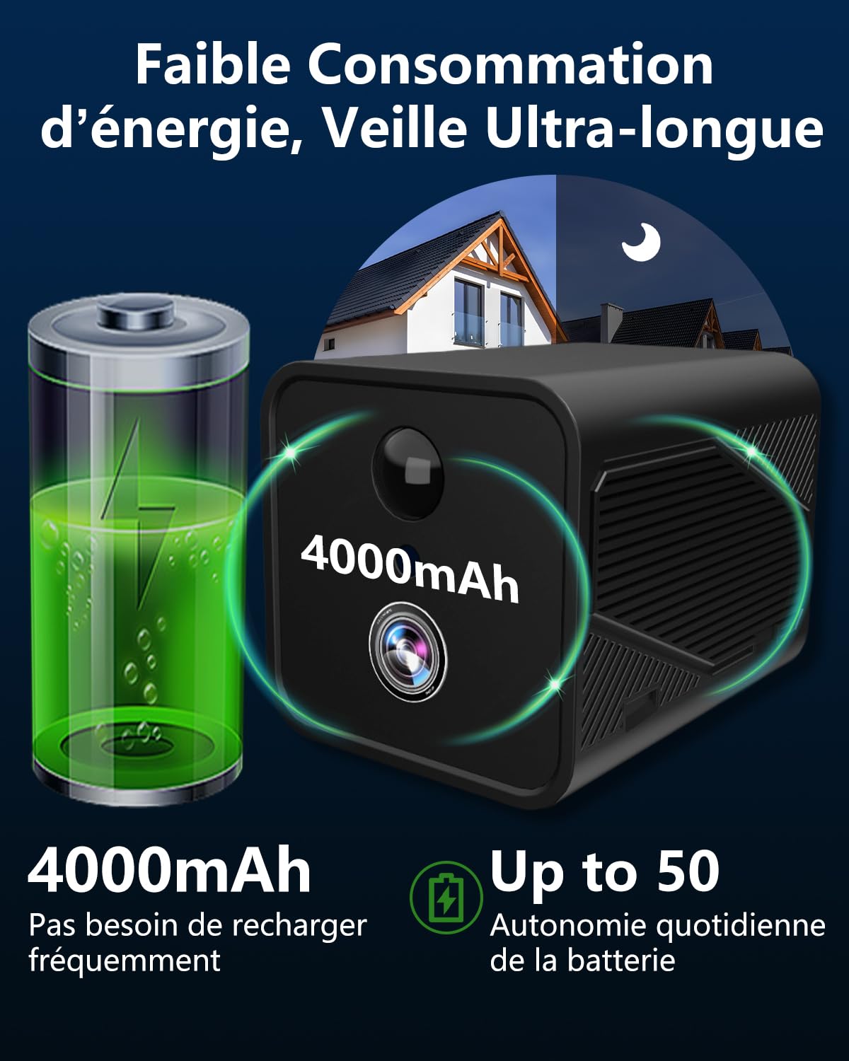 Bextgoo 4K Mini Camera Espion sans Fil, Mini Camera Surveillance, Camera Espion avec Vision Nocturne, Basse Consommation, 50 Jours d'Autonomie, 30 Jours d'Essai Cloud, pour Intérieur/Extérieur