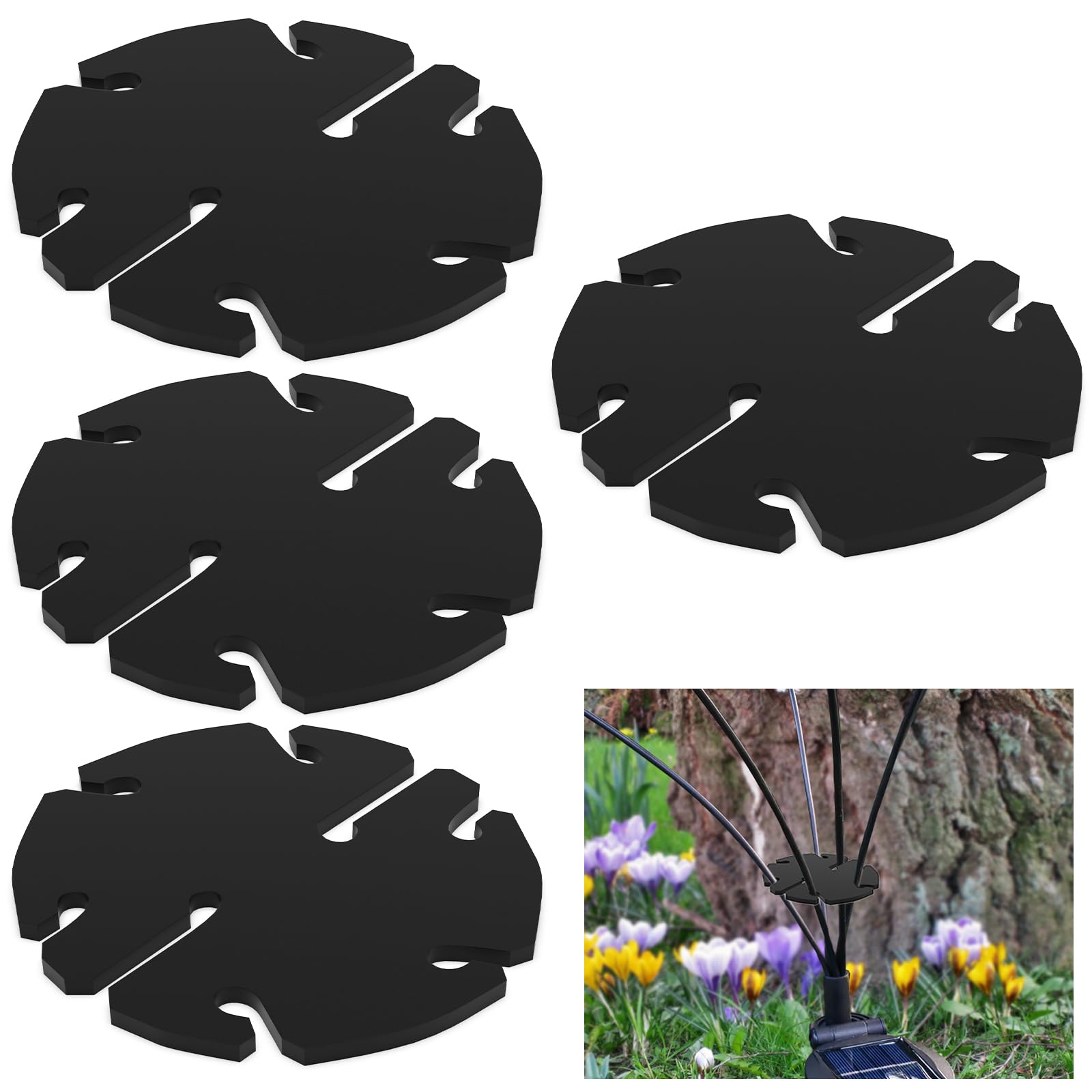 SIOTMERA 4Pcs Solar Light Separators Accessories 8 Holes 1 7 x 0 15 Garden Light Separators for Solar